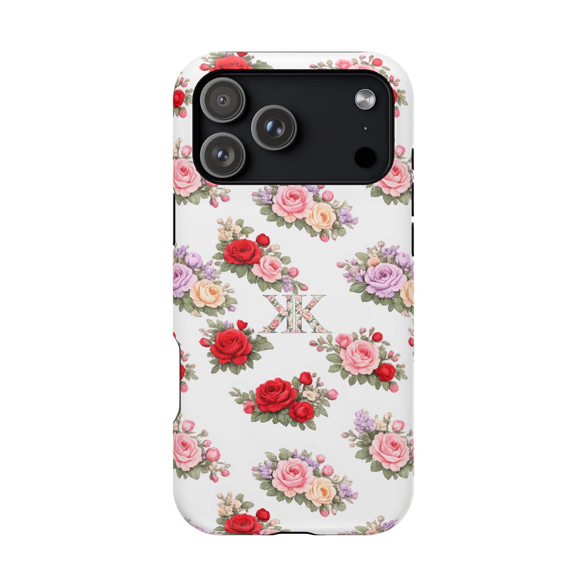 Anthos Collection Vintage Floral Rose Pattern Magnetic Impact-Resistant Phone Case