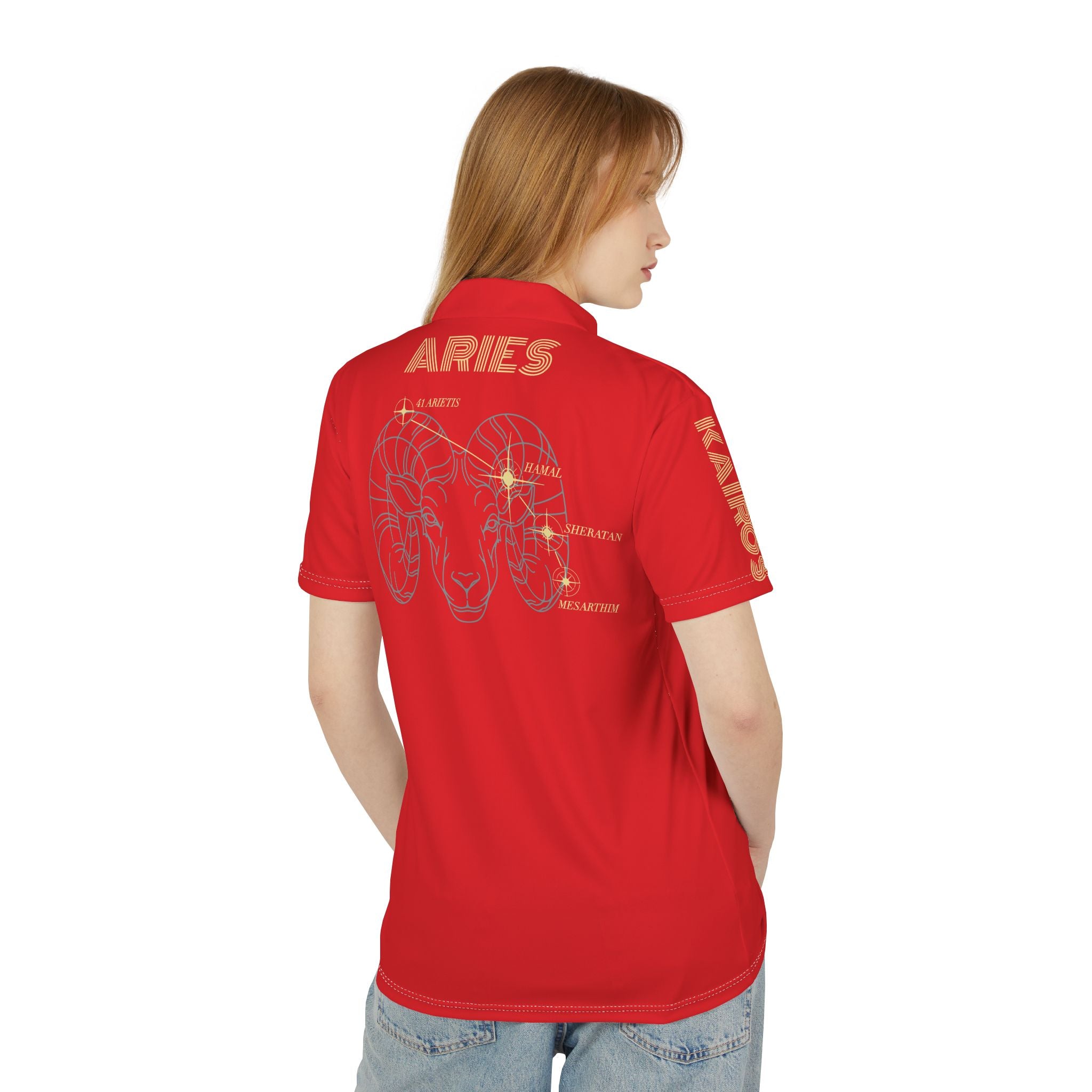 Aether Collection RED Aries Polo Shirt —  Casual Work & Golf Polo