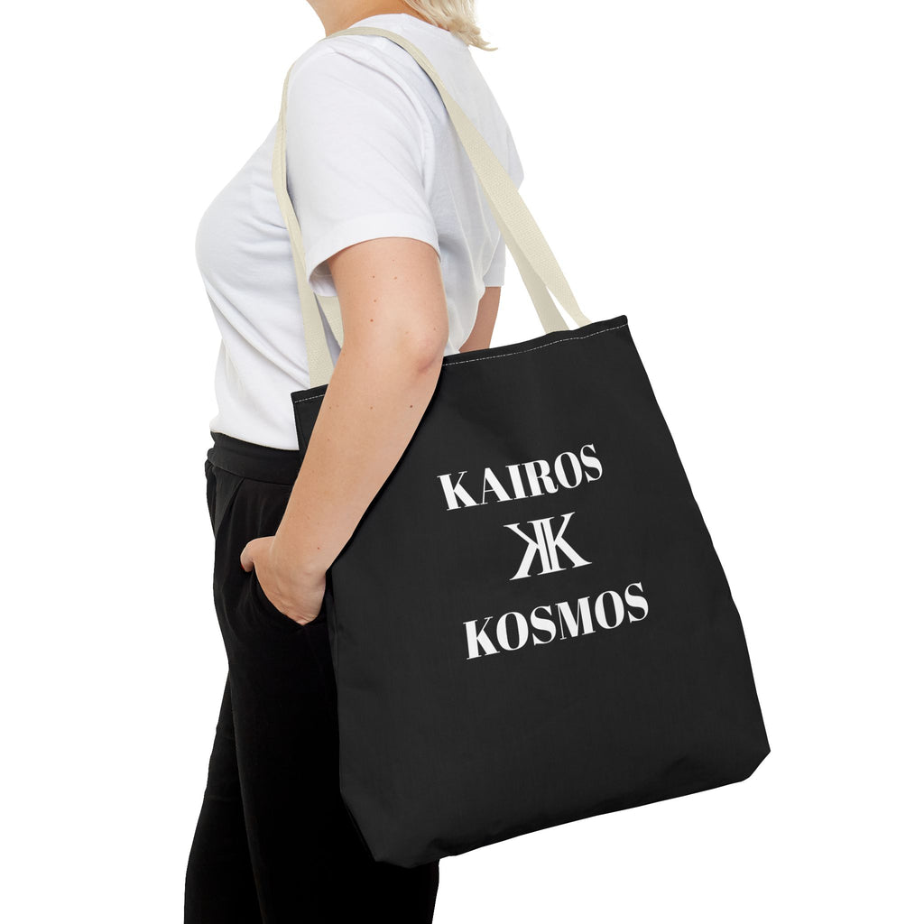 Kairos Kosmos BLACK Tote Bag – Minimalist Monogram Tote