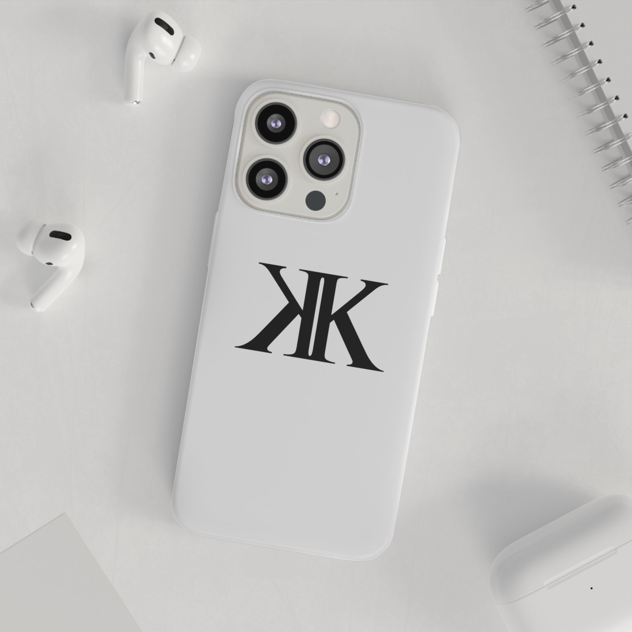 Monogram KK Phone Case — Minimalist Black Logo Flexi Case