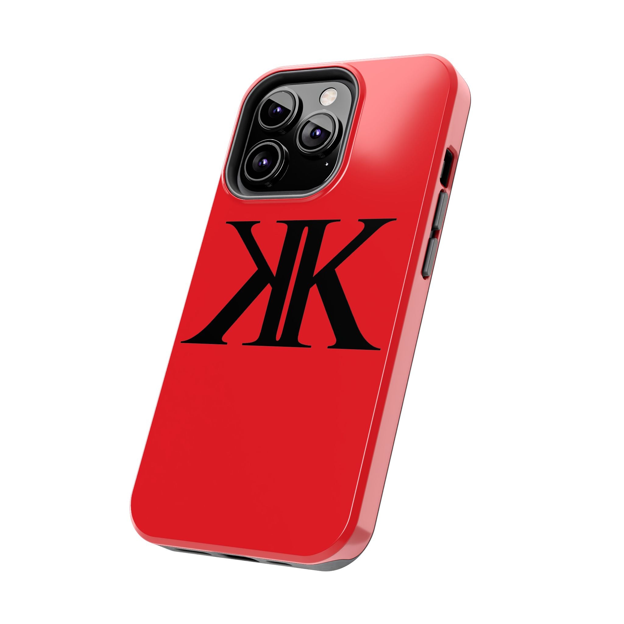 Monogram 'KK' RED Tough Phone Case — Minimal Black Initials Protective Cover