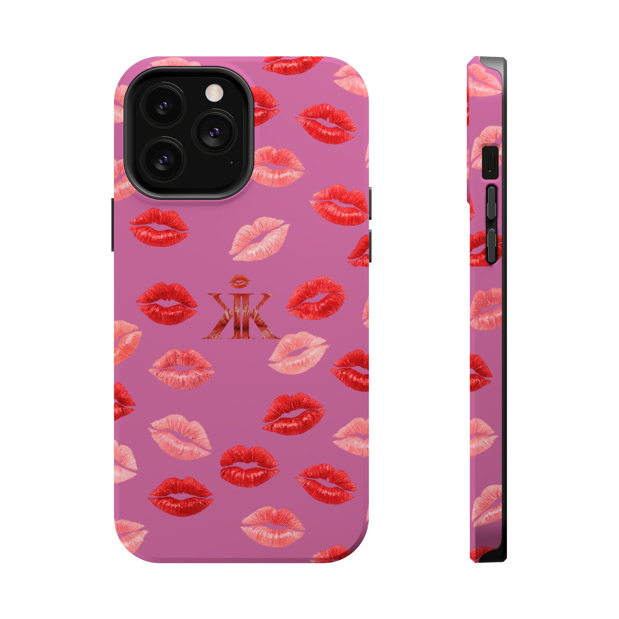 Psyche Collection Light Pink - Kiss Pattern Magnetic Impact Phone Case