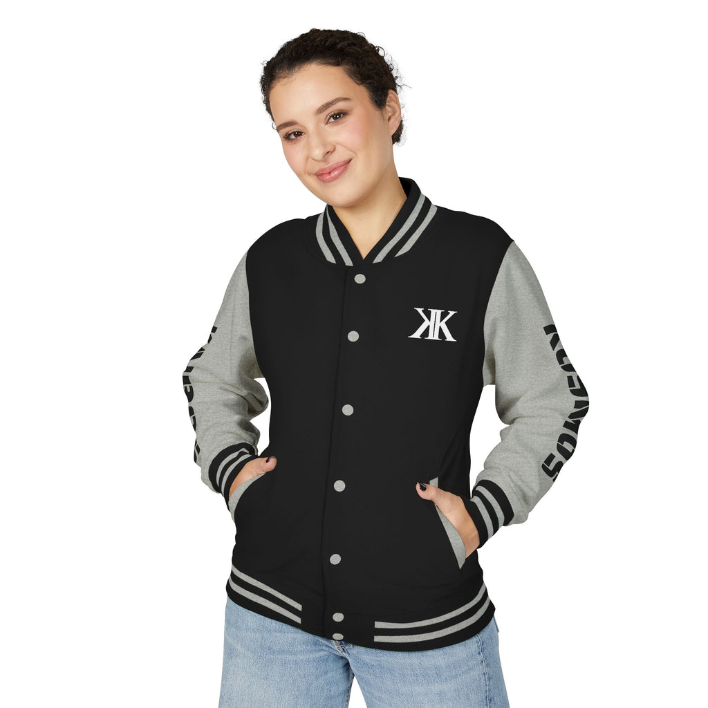 Letterman Jacket BLACK — "Give No Fu*ks" Bold Varsity Bomber