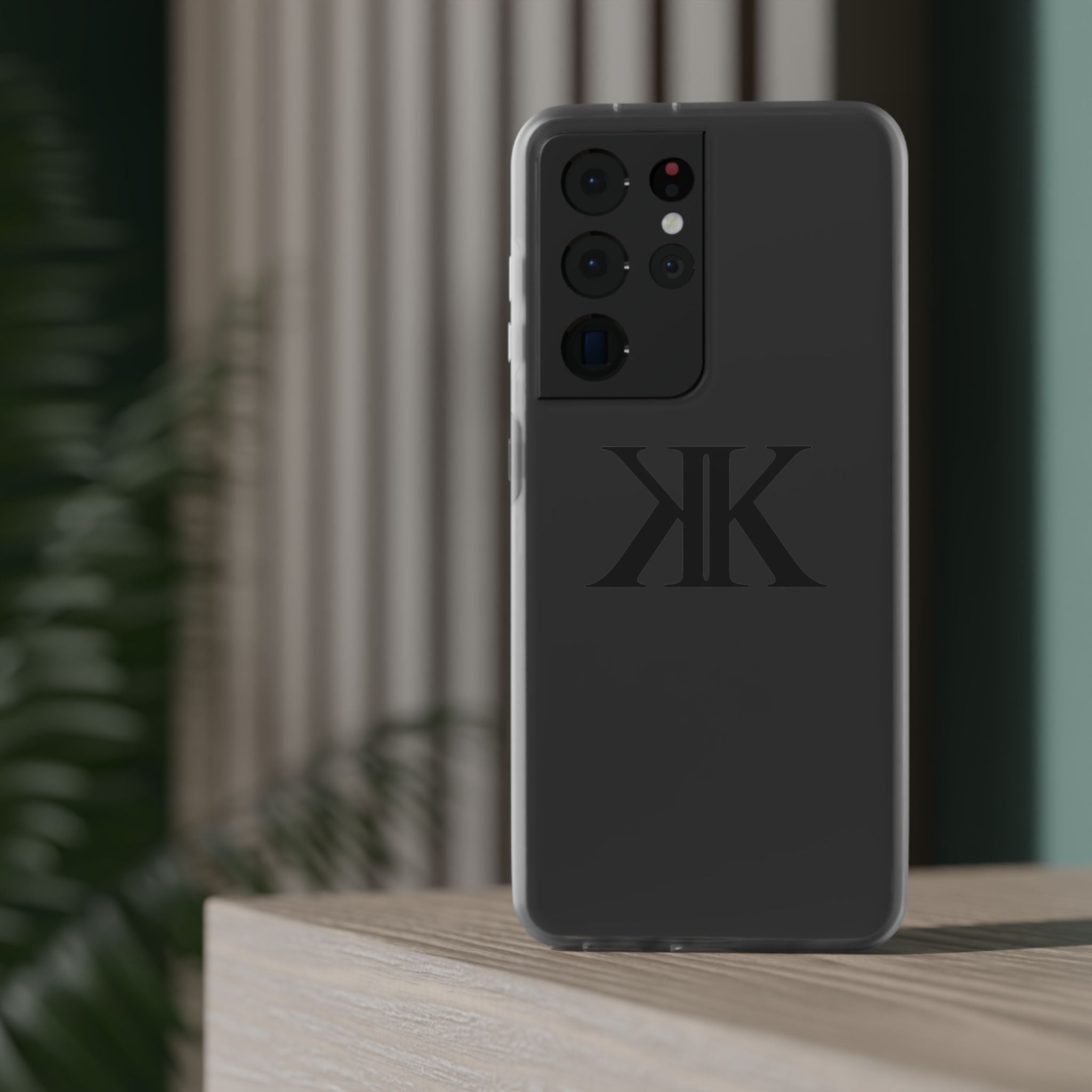 Monogram KK Phone Case — Minimalist Black Logo Flexi Case