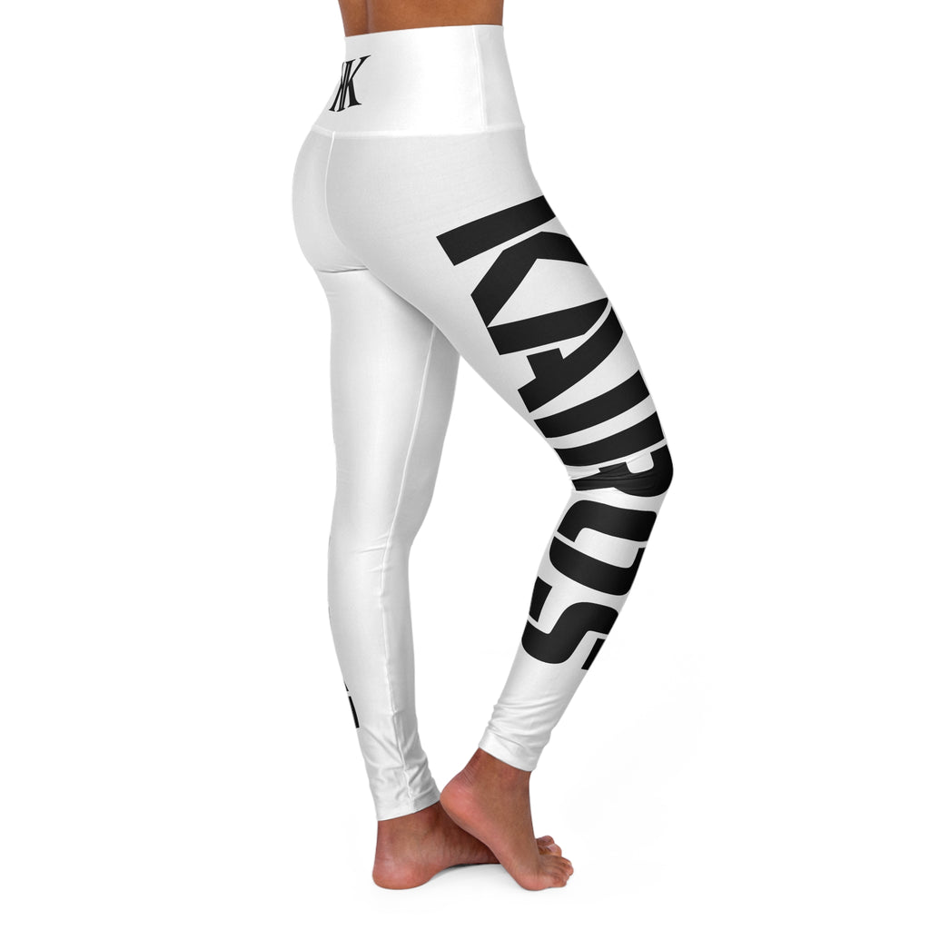 High-Waisted Yoga Leggings — Bold Side-Text Activewear