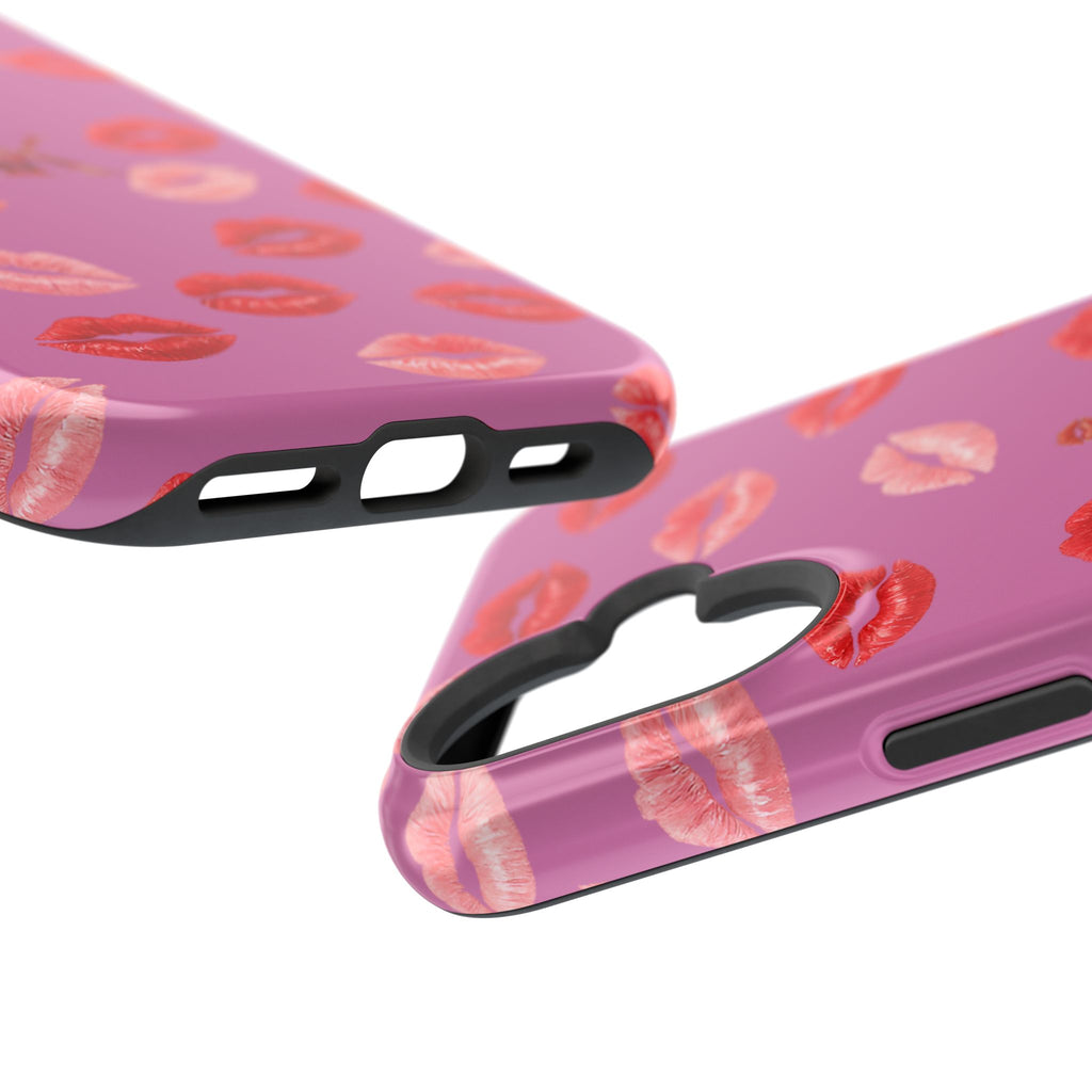 Psyche Collection Light Pink - Kiss Pattern Magnetic Impact Phone Case