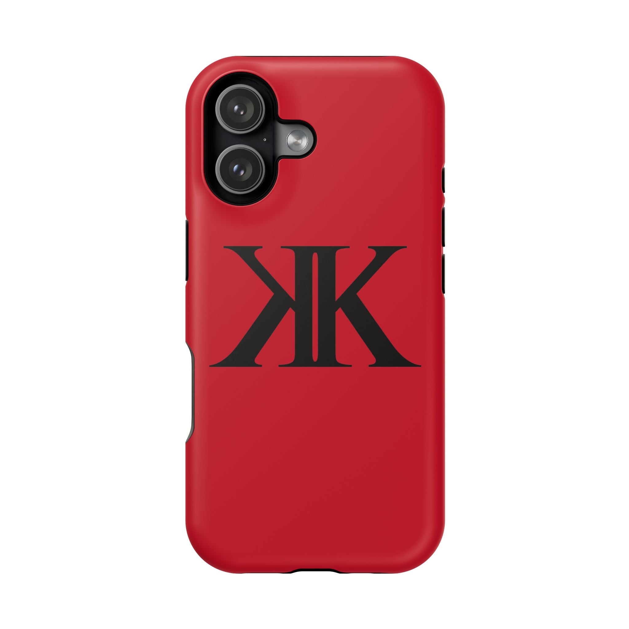 Magnetic Impact-Resistant RED Case with Bold KK Monogram