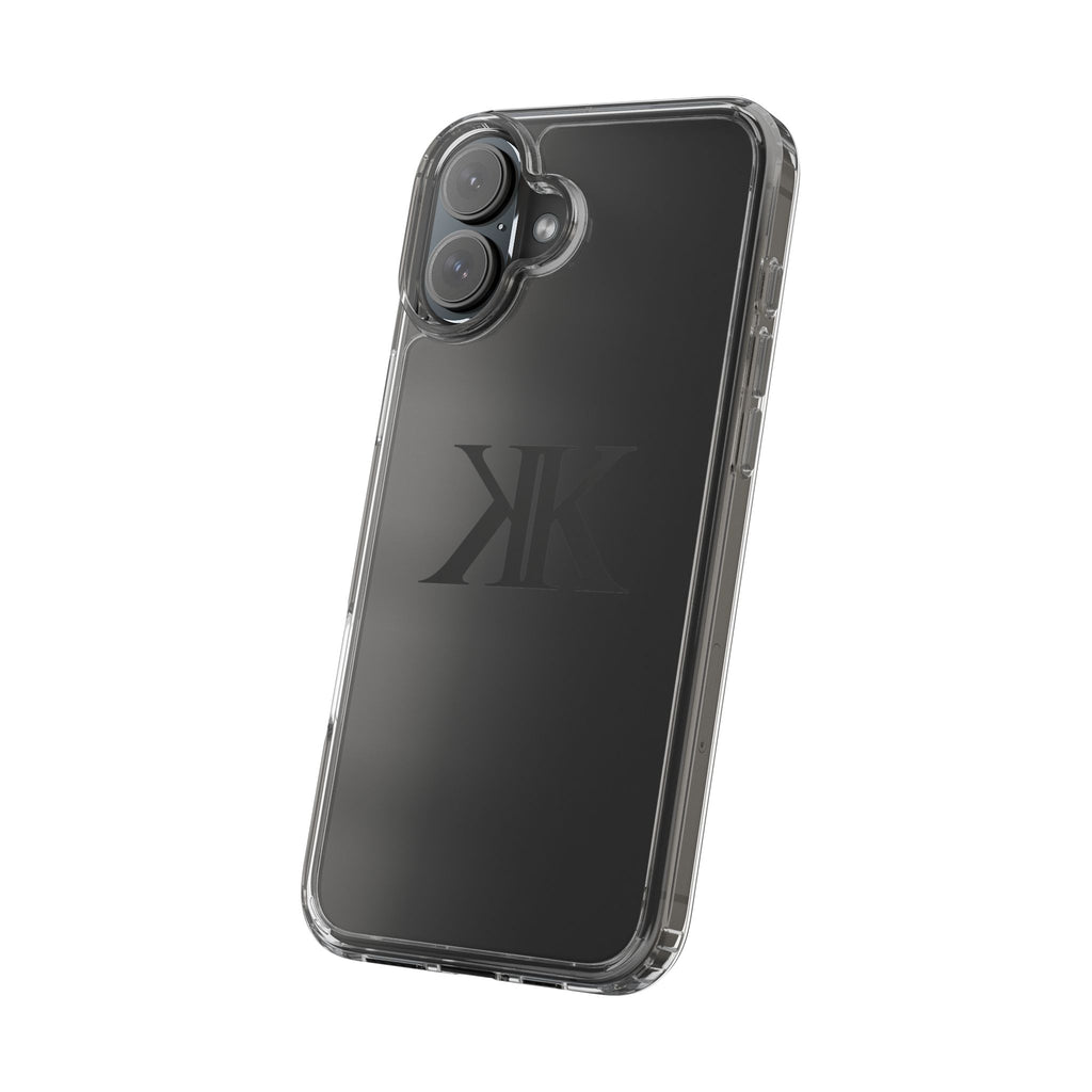 Kairos Kosmos Clear Phone Case — Minimal Black KK Monogram