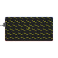 Aspis Collection LED Gaming Mouse Pad — RGB Edge Large Desk Mat with Repeating Lightning Pattern