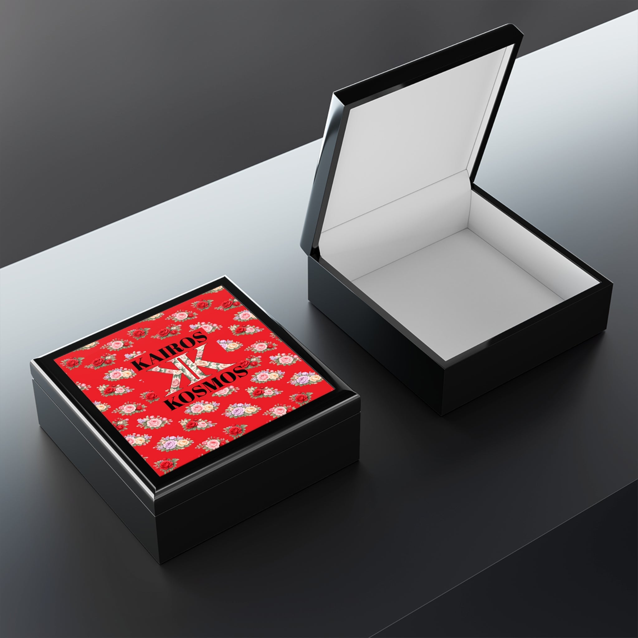 Anthos Collection 'Kairos Kosmos' RED Jewelry Box — Decorative Keepsake Box