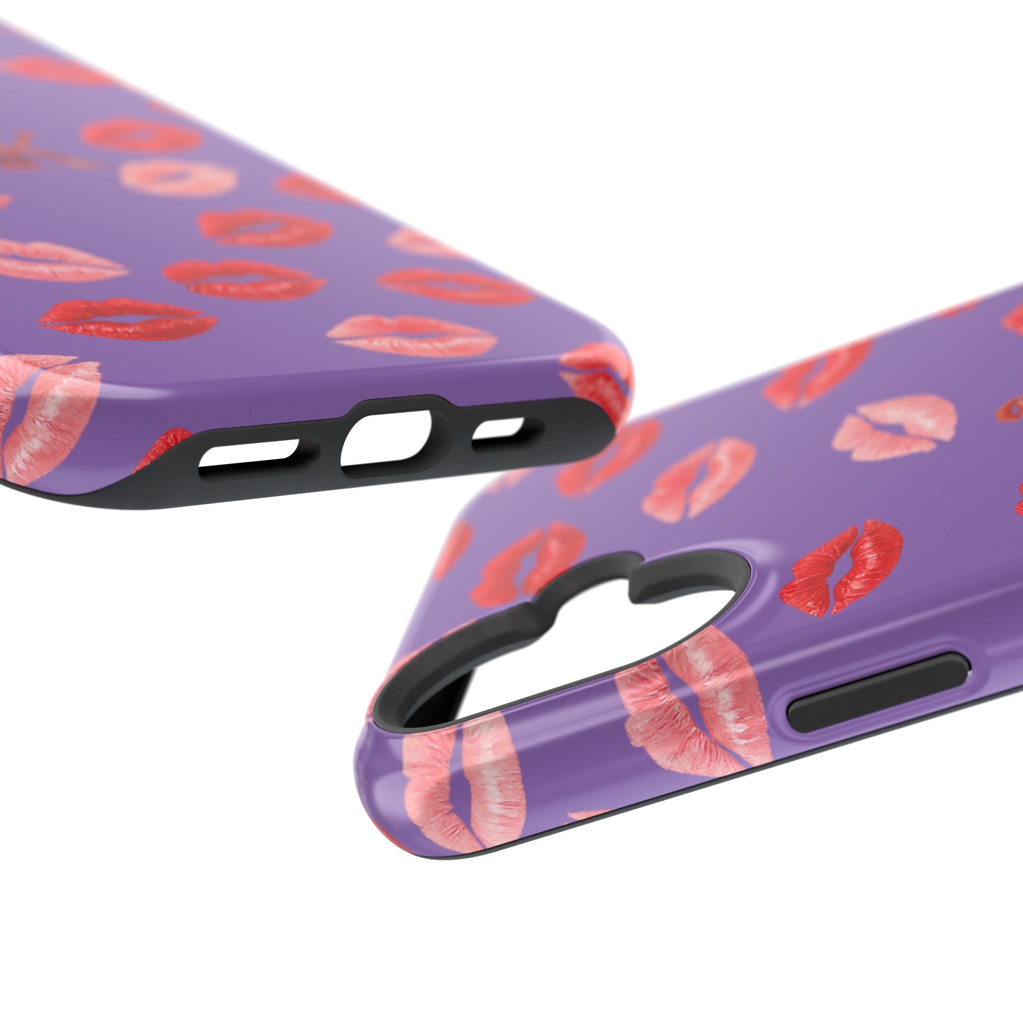 Psyche Collection Light Purple - Kiss Pattern Magnetic Impact Phone Case
