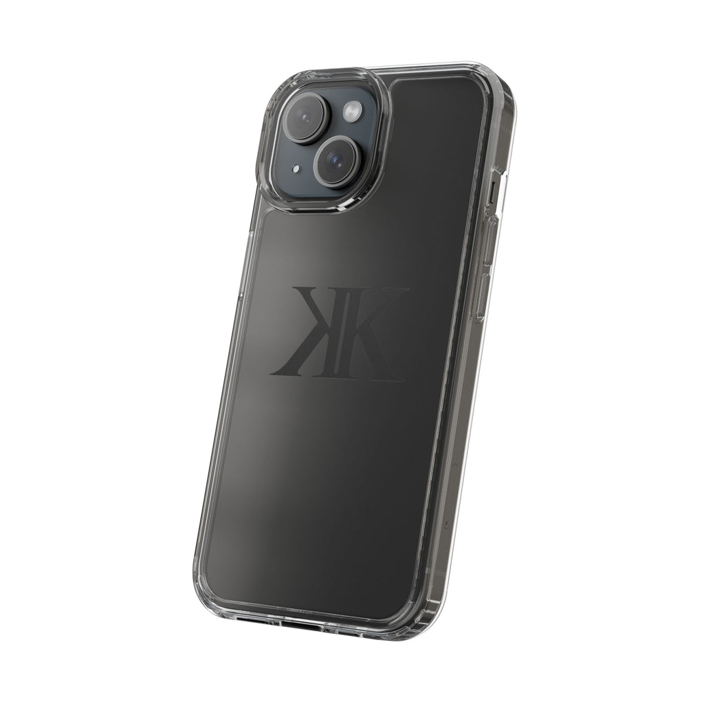 Kairos Kosmos Clear Phone Case — Minimal Black KK Monogram