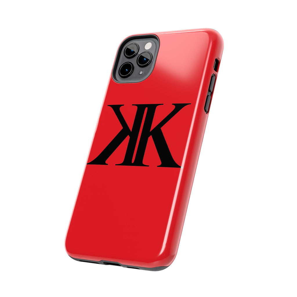 Monogram 'KK' RED Tough Phone Case — Minimal Black Initials Protective Cover