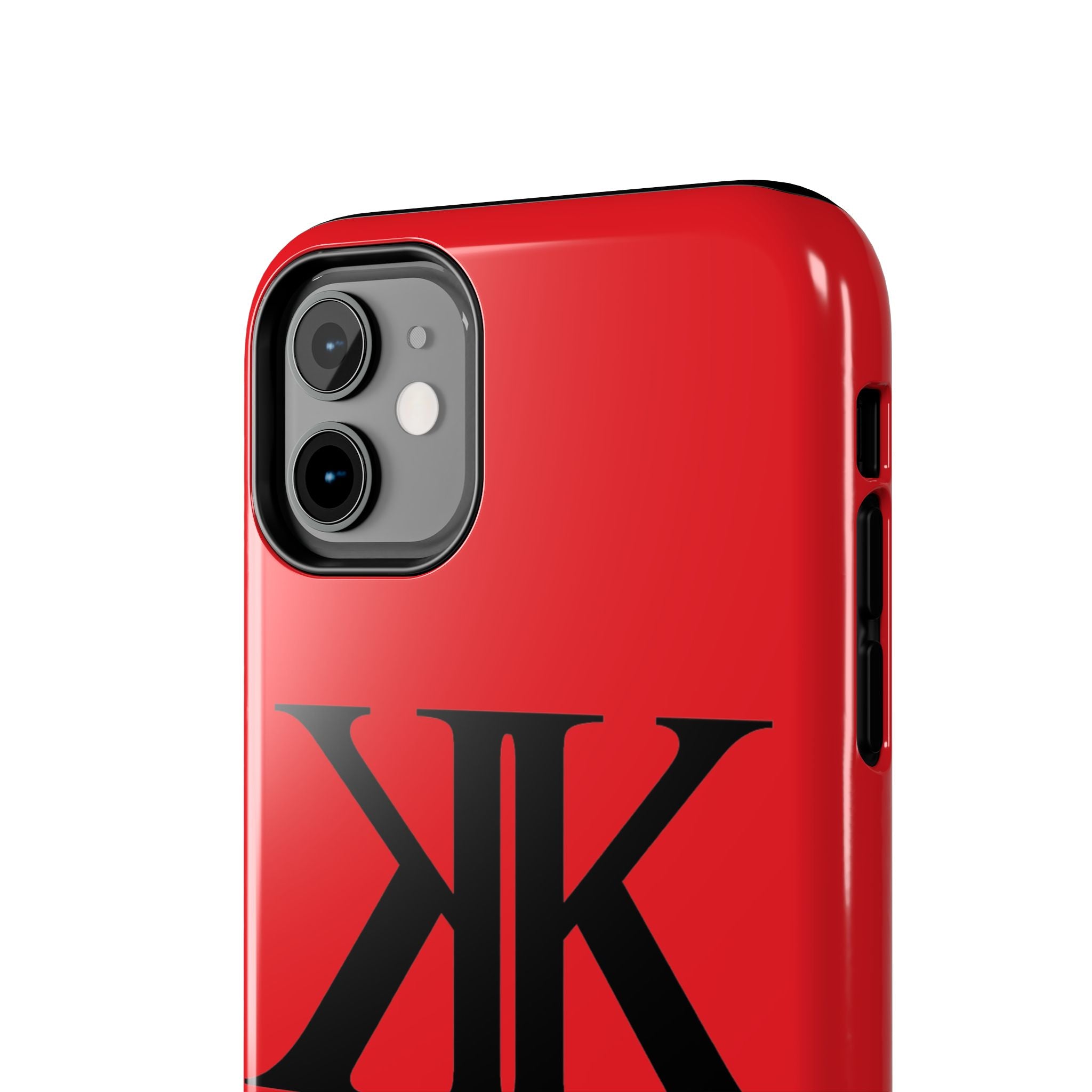 Monogram 'KK' RED Tough Phone Case — Minimal Black Initials Protective Cover