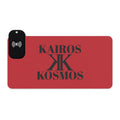 LED Wireless Charging Gaming Mouse Pad RED — Kairos Kosmos Logo Desk Mat