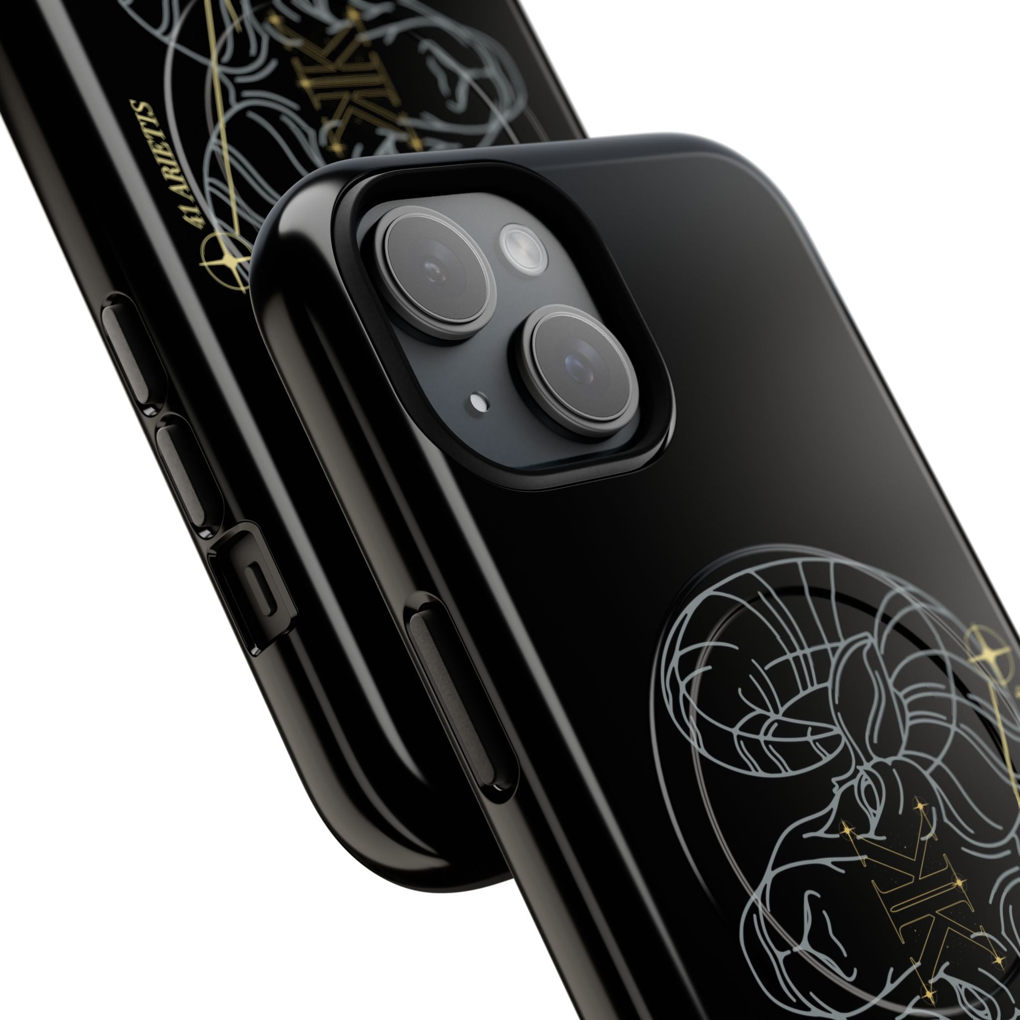 Aether Collection BLACK Aries Tough Magnetic Phone Case — Minimal Zodiac Design