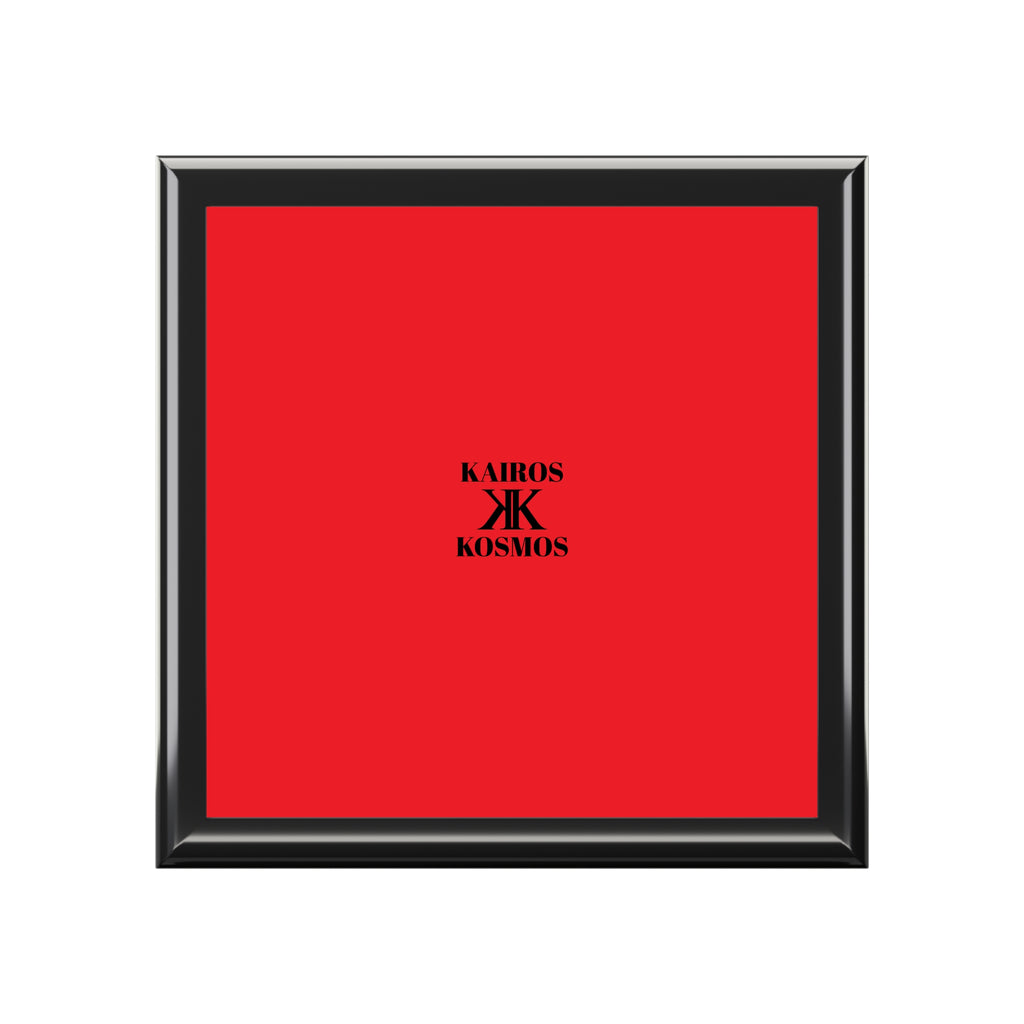 Jewelry Box RED with Minimalist 'KAIROS KOSMOS' Logo
