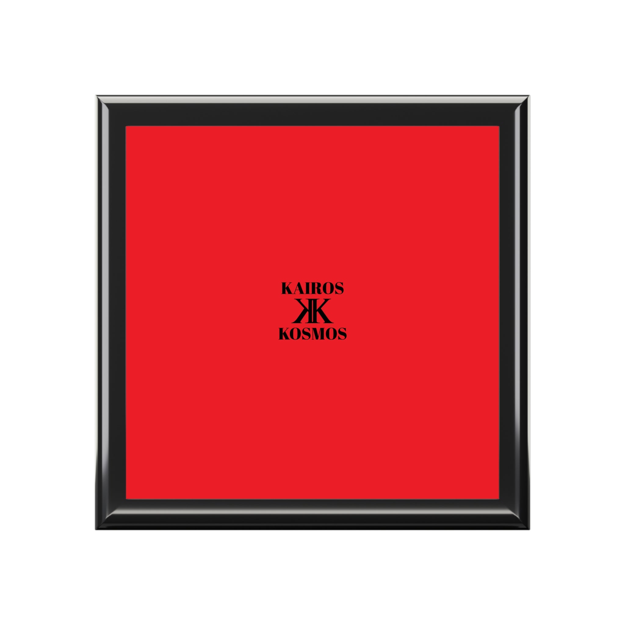Jewelry Box RED with Minimalist 'KAIROS KOSMOS' Logo