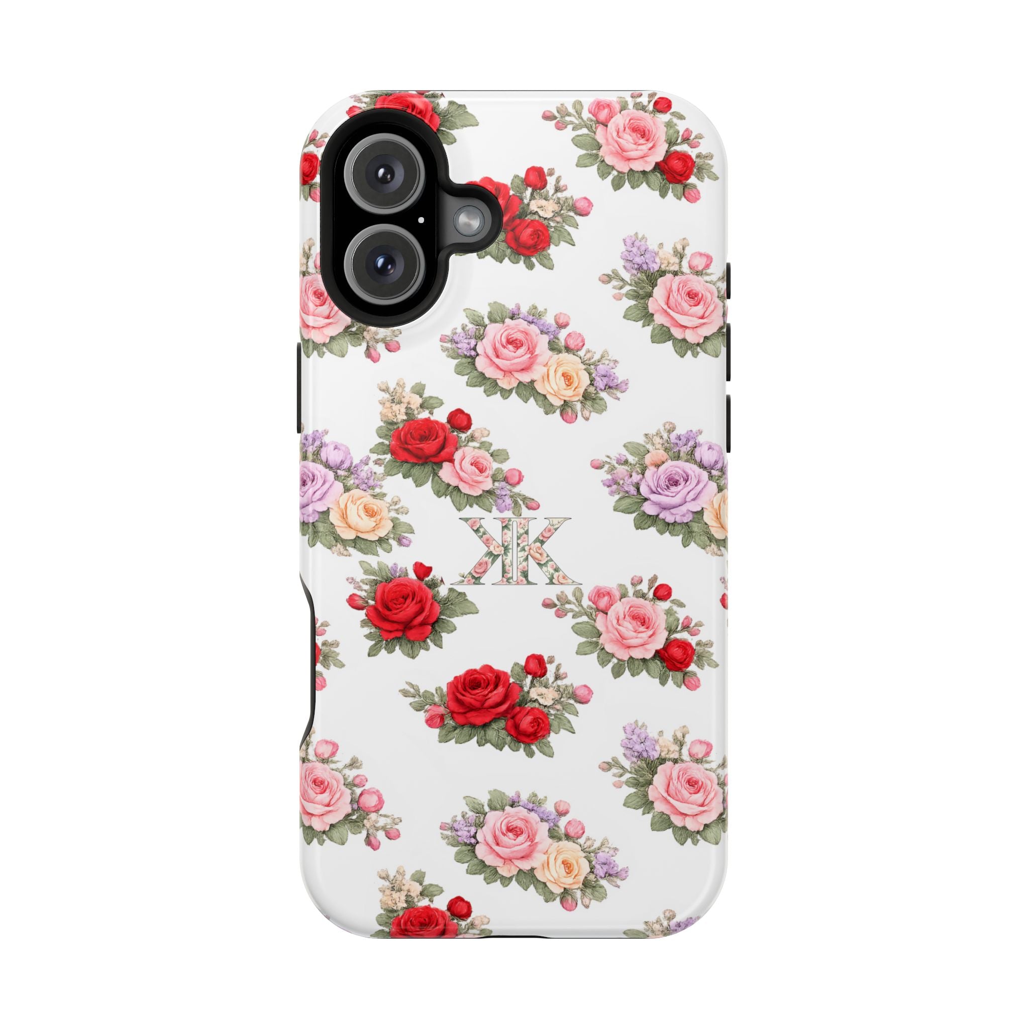 Anthos Collection Vintage Floral Rose Pattern Magnetic Impact-Resistant Phone Case