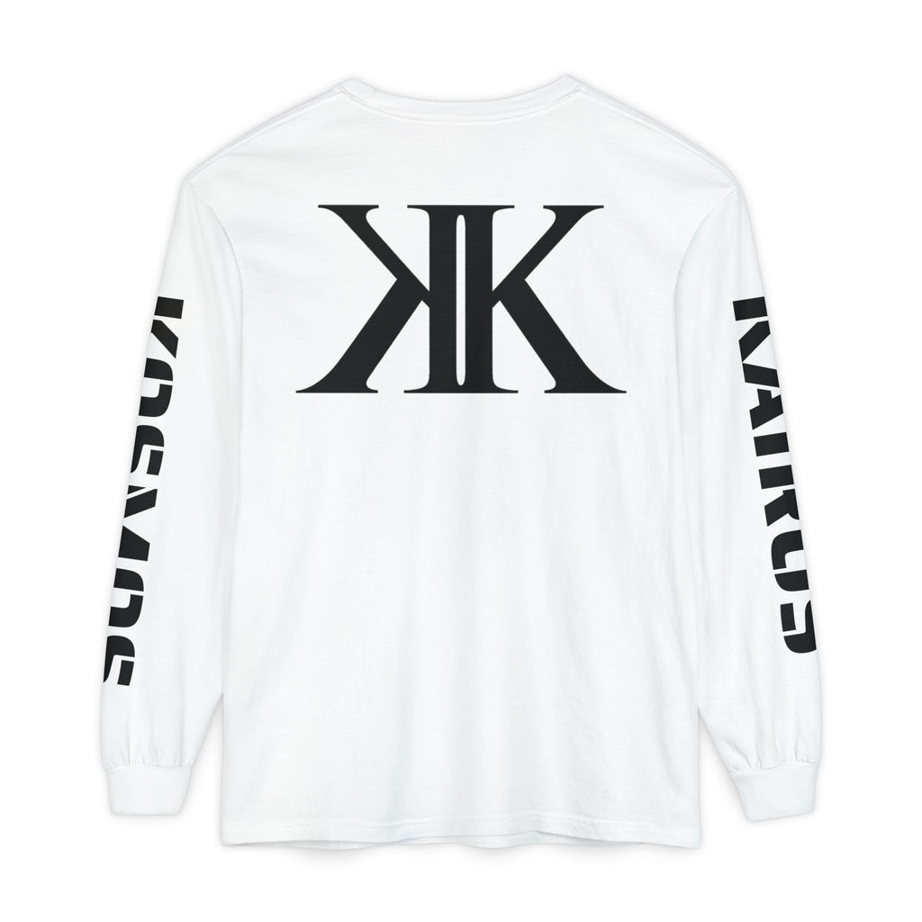 KOSMOS Monogram Uni-Sex Long Sleeve Tee — Bold Black Logo Sleeve Shirt