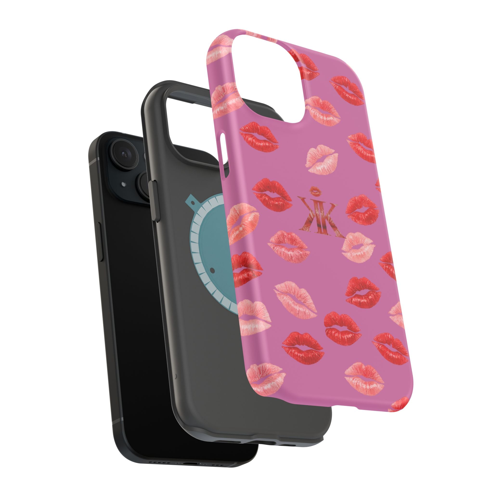 Psyche Collection Light Pink - Kiss Pattern Magnetic Impact Phone Case
