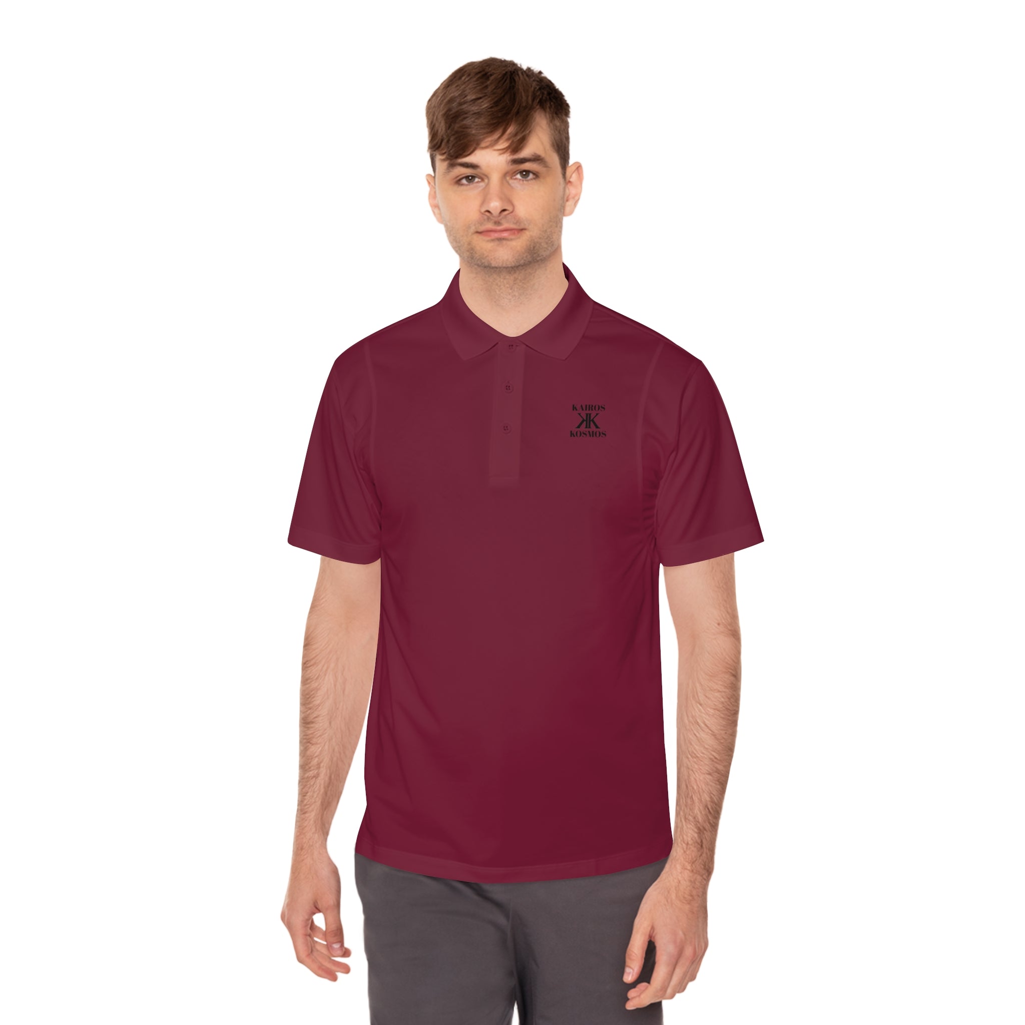 Classic Men’s Sport Polo — Minimalist Kairos Kosmos Logo Chest Shirt