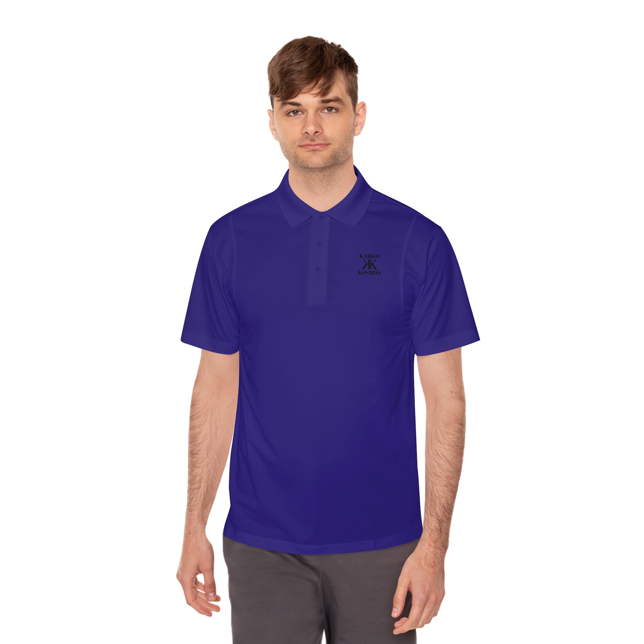 Classic Men’s Sport Polo — Minimalist Kairos Kosmos Logo Chest Shirt