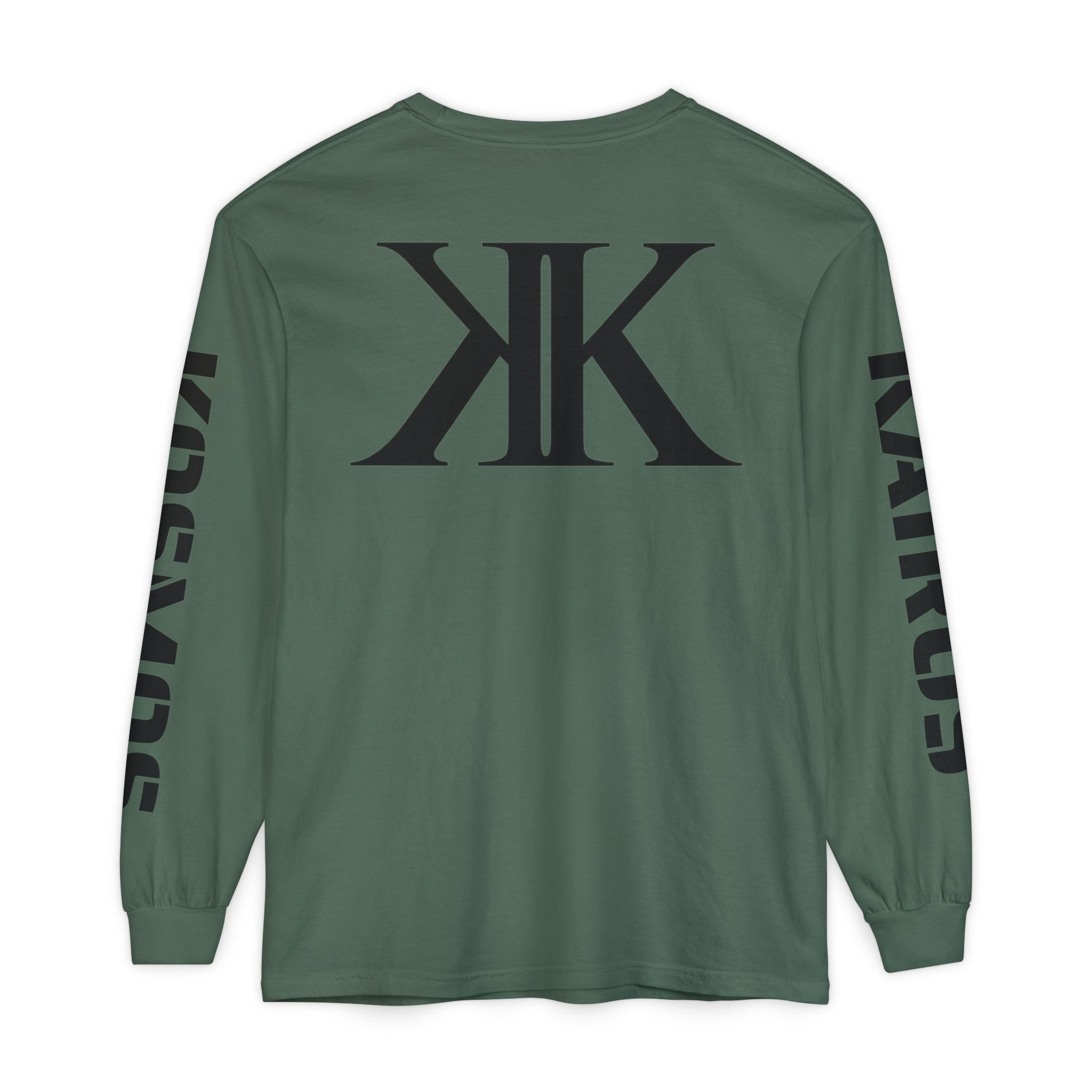KOSMOS Monogram Uni-Sex Long Sleeve Tee — Bold Black Logo Sleeve Shirt