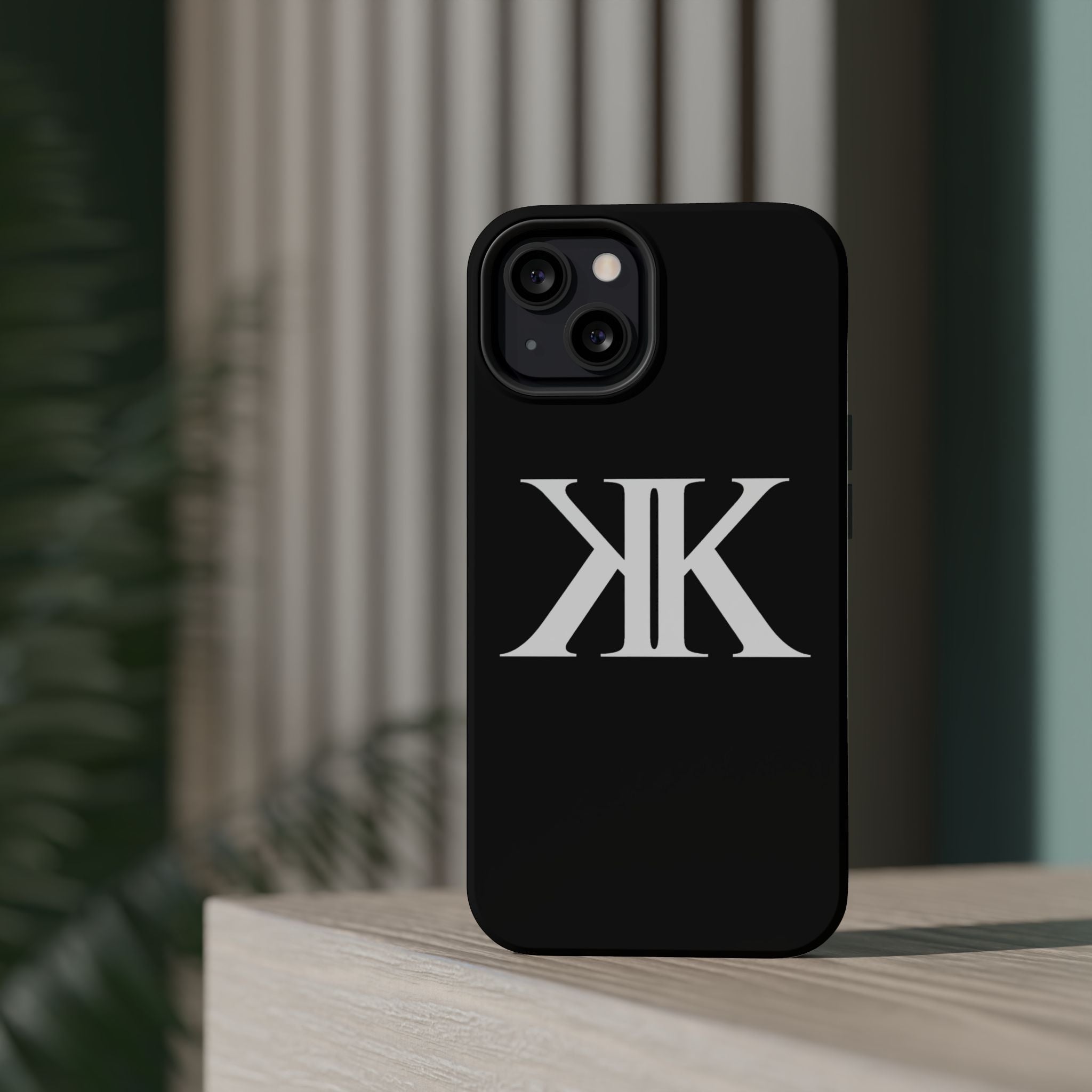 Magnetic Impact-Resistant BLACK Case with Bold KK Monogram