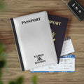 Passport Cover - Minimal 'PASSPORT' Text with Kairos Kosmos Logo