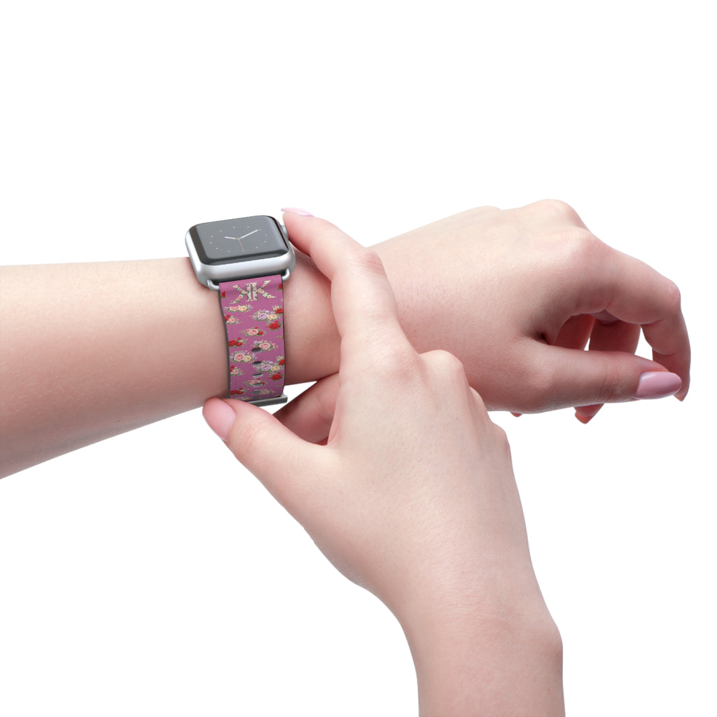 Anthos Collection Light Pink Floral Vintage Watch Band — Apple Watch Strap