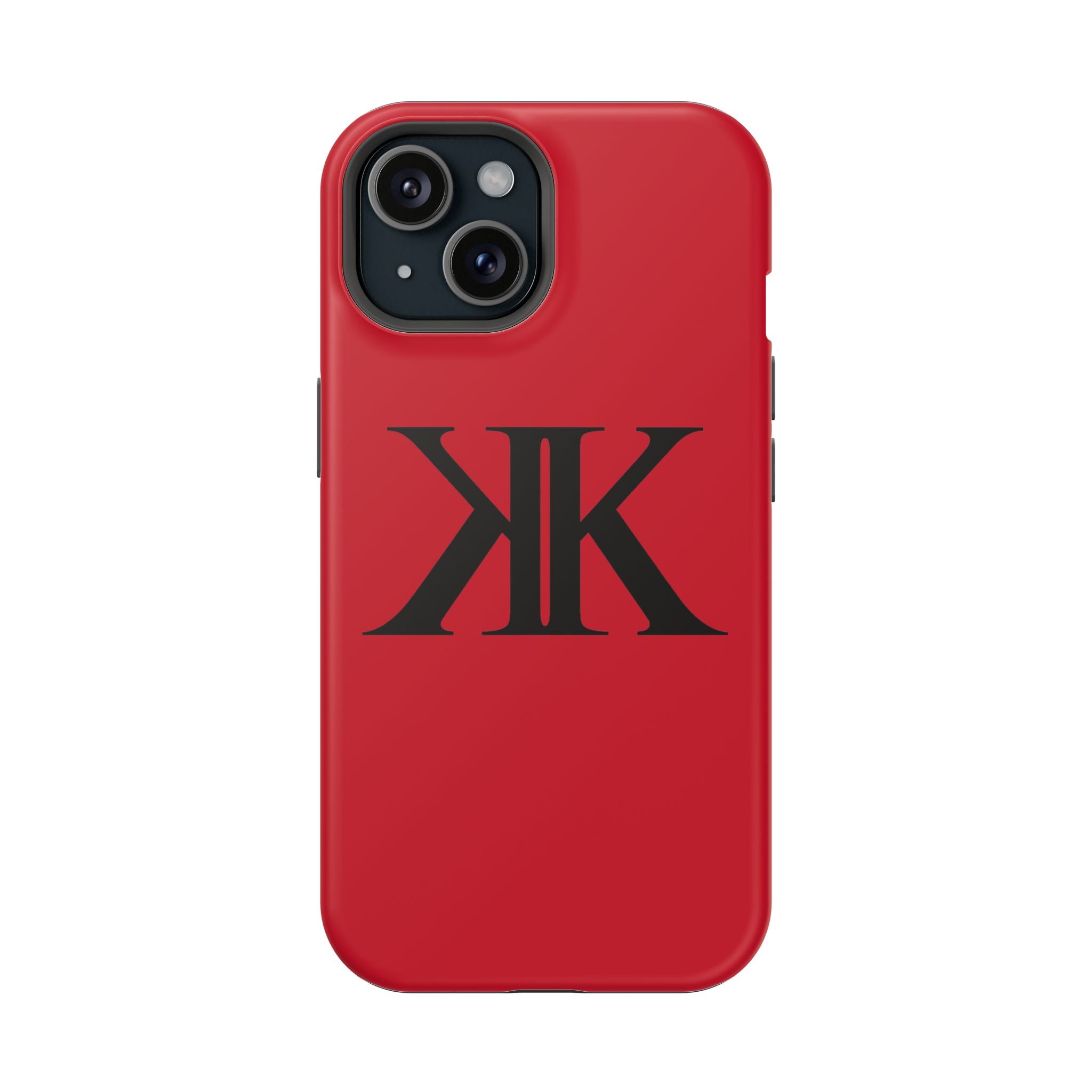 Magnetic Impact-Resistant RED Case with Bold KK Monogram