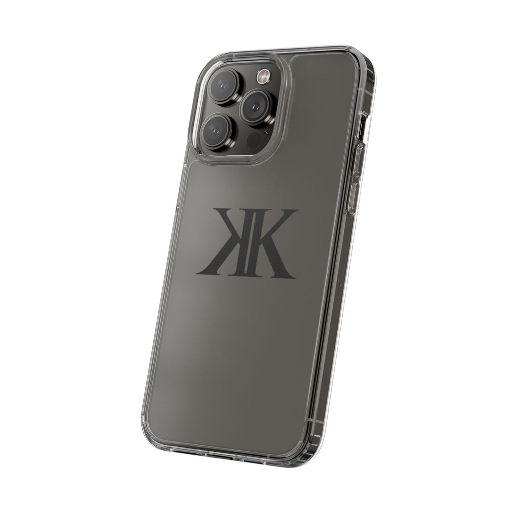 Kairos Kosmos Clear Phone Case — Minimal Black KK Monogram