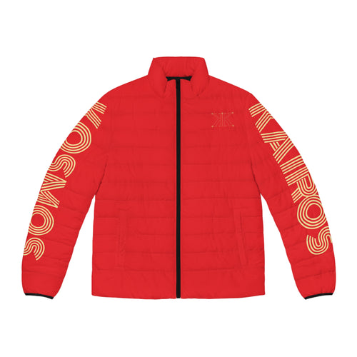 Aether Collection RED Aries Puffer Jacket – Zodiac Ram Graphic Men's Jacket