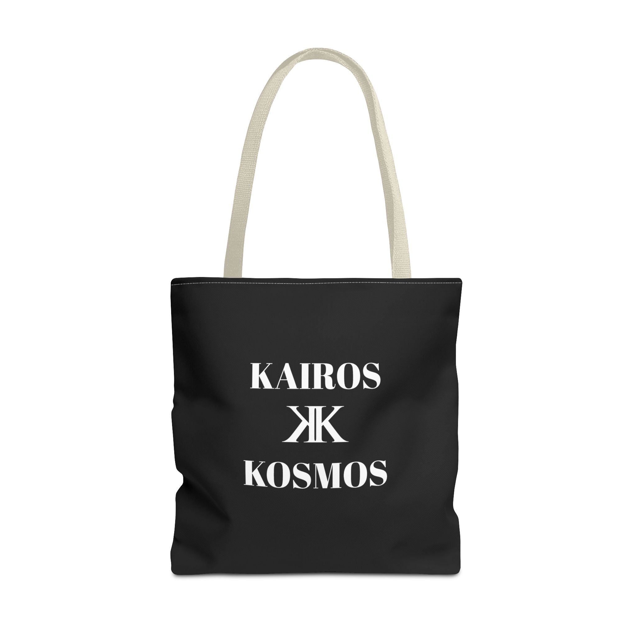 Kairos Kosmos BLACK Tote Bag – Minimalist Monogram Tote