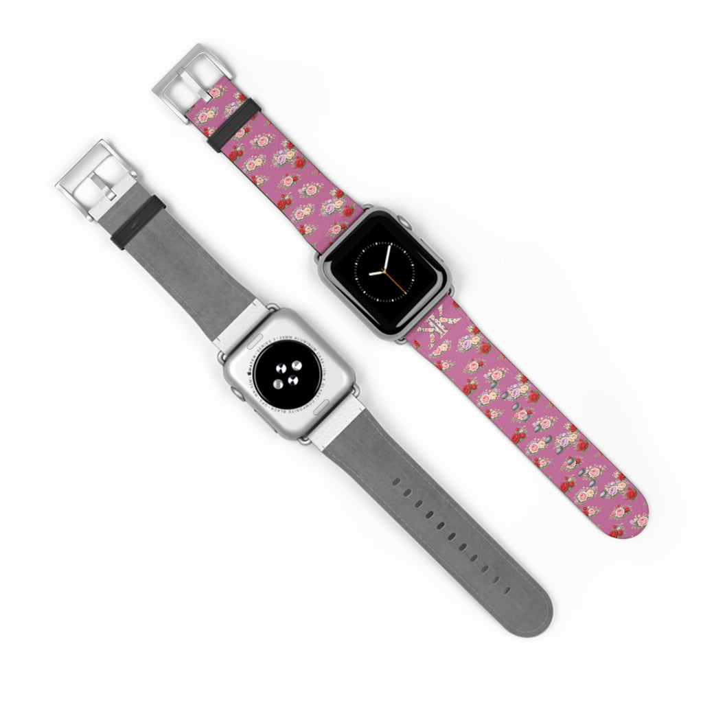 Anthos Collection Light Pink Floral Vintage Watch Band — Apple Watch Strap