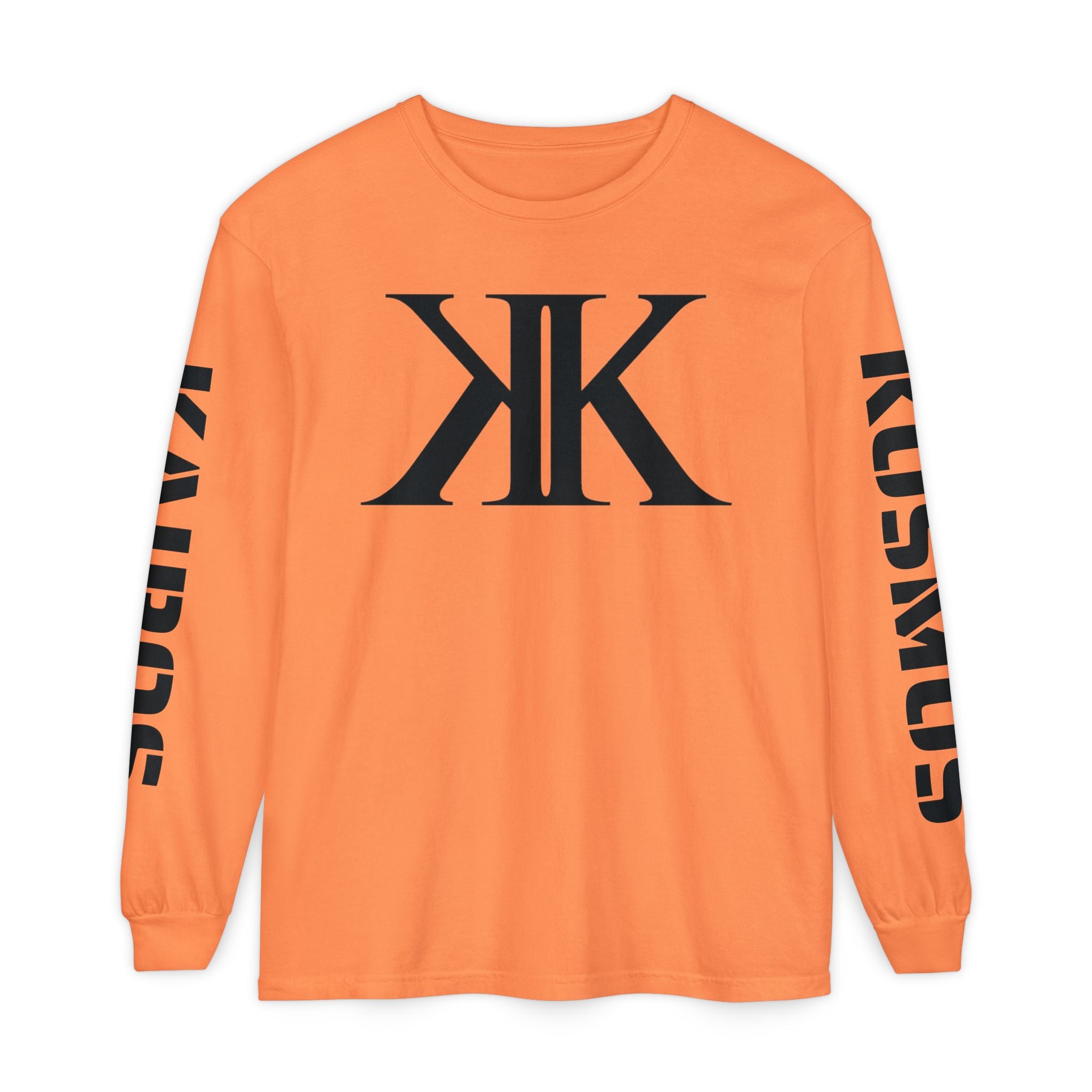 KOSMOS Monogram Uni-Sex Long Sleeve Tee — Bold Black Logo Sleeve Shirt