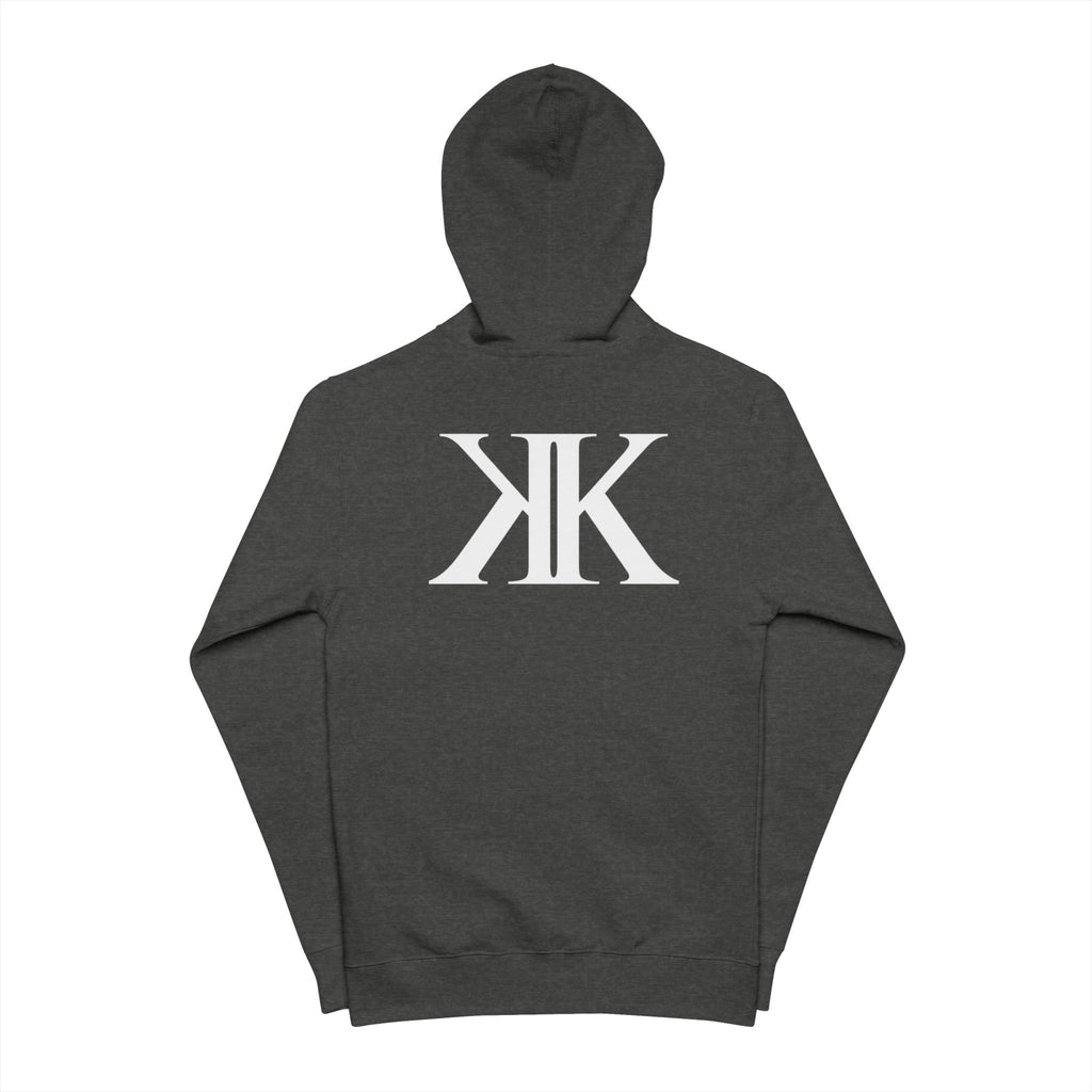 K K Monogram Zip-Up Hoodie — Minimalist Logo Fleece Jacket