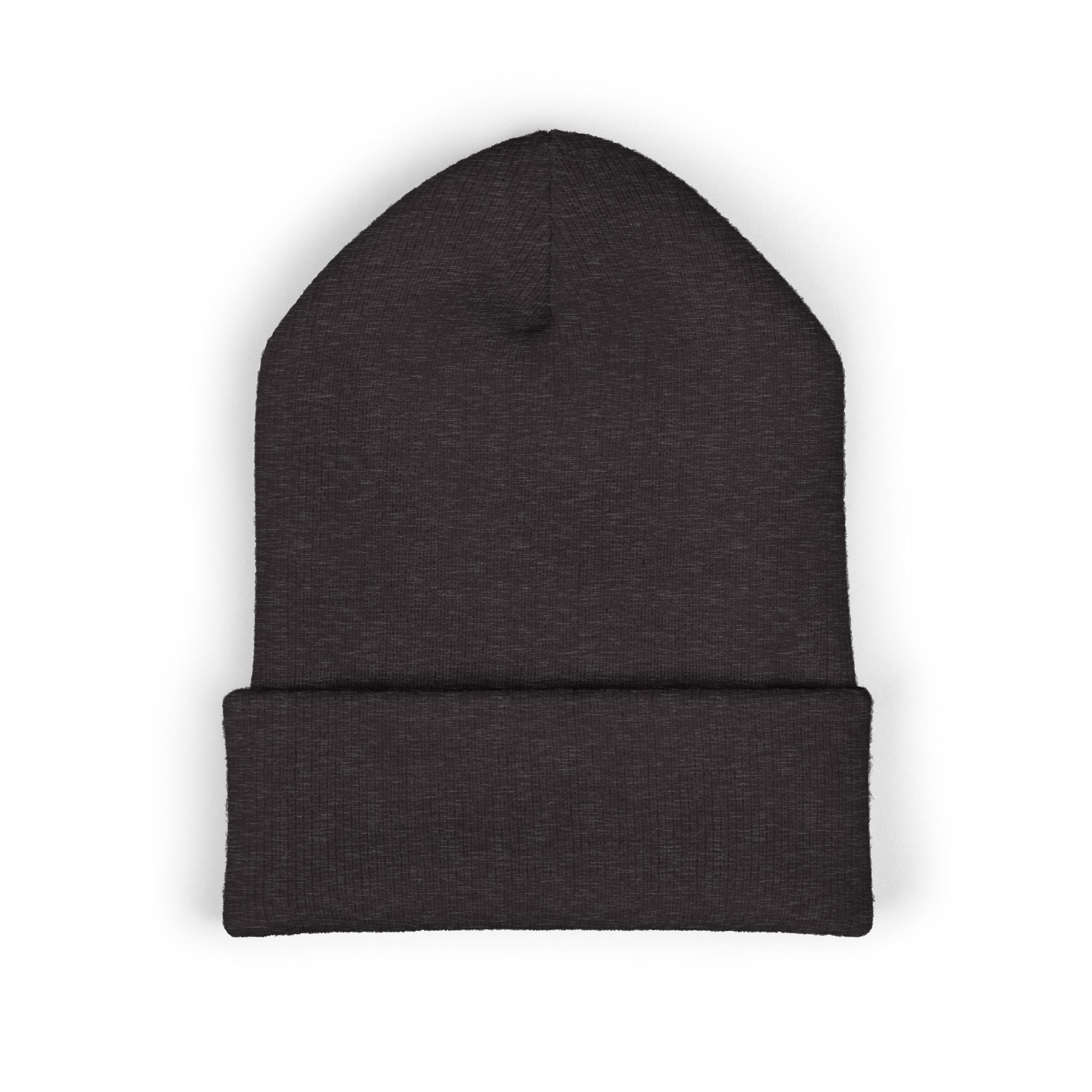 Kairos Kosmos Embroidered Cuffed Beanie — Minimal Logo Knit Hat