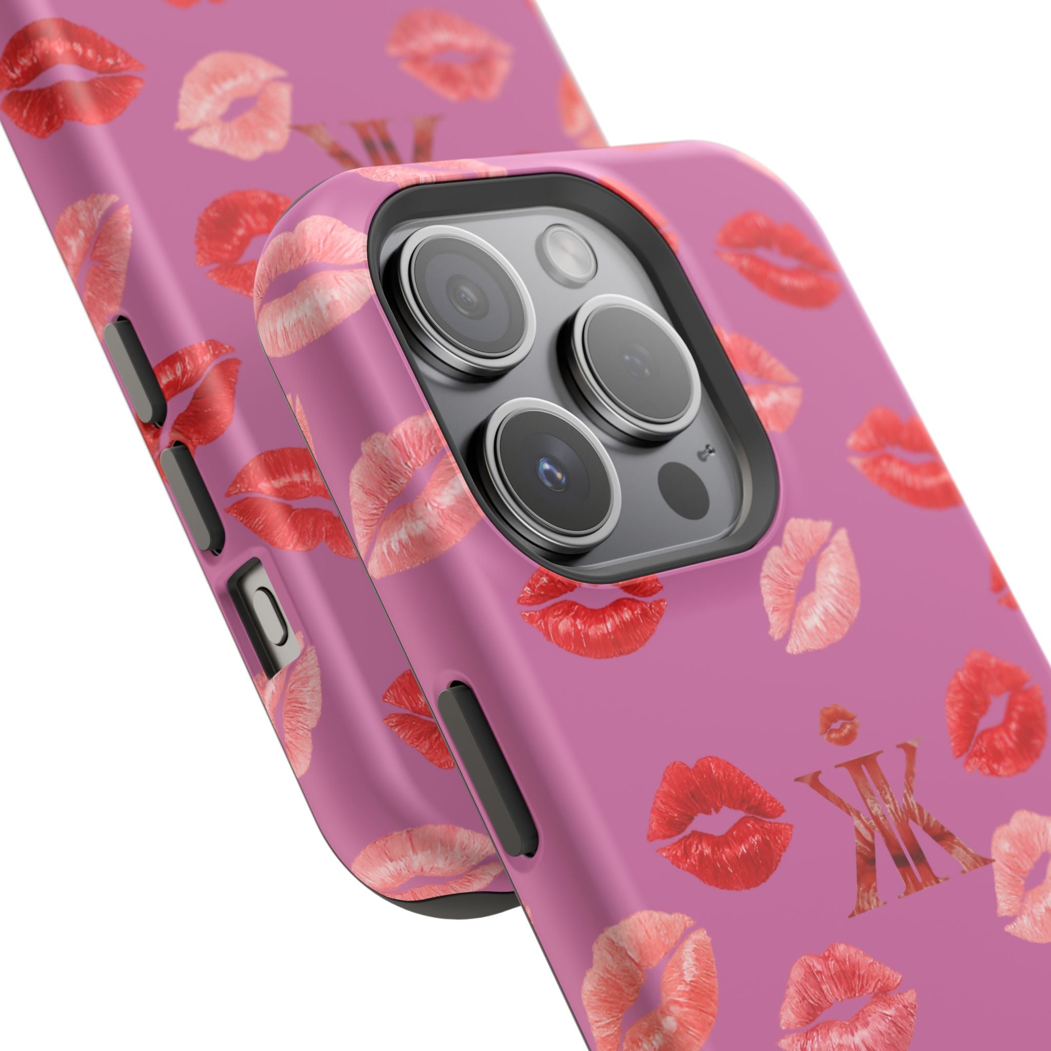 Psyche Collection Light Pink - Kiss Pattern Magnetic Impact Phone Case