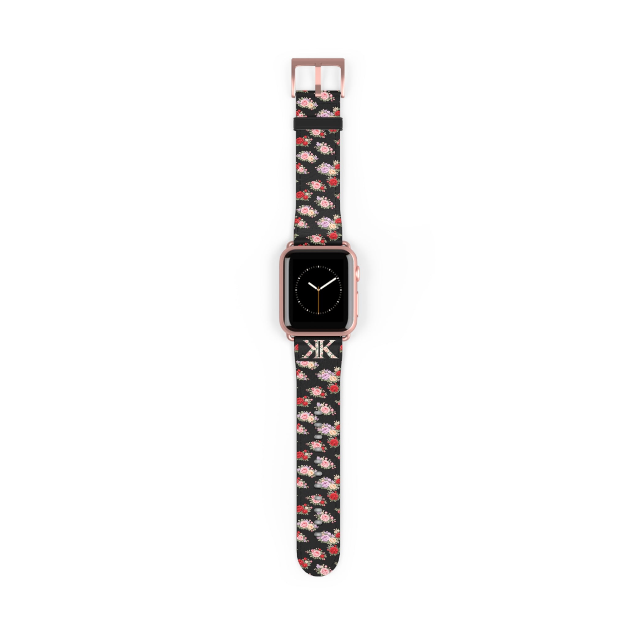 Anthos Collection BLACK Floral Vintage Watch Band — Apple Watch Strap