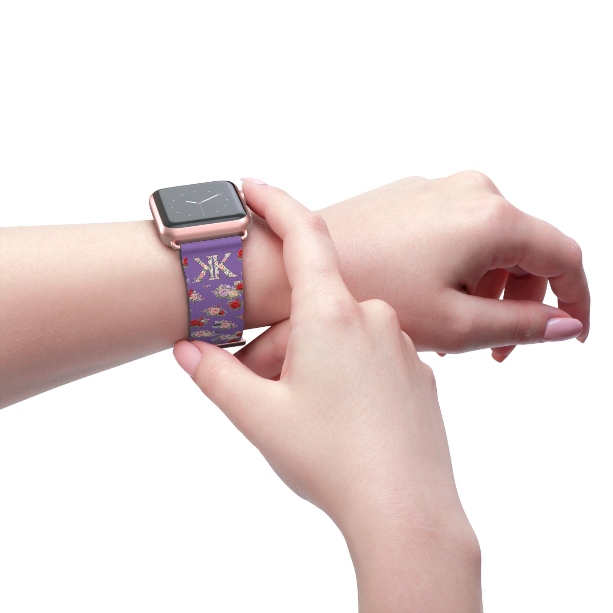 Anthos Collection Light Purple Floral Vintage Watch Band —  Apple Watch Strap