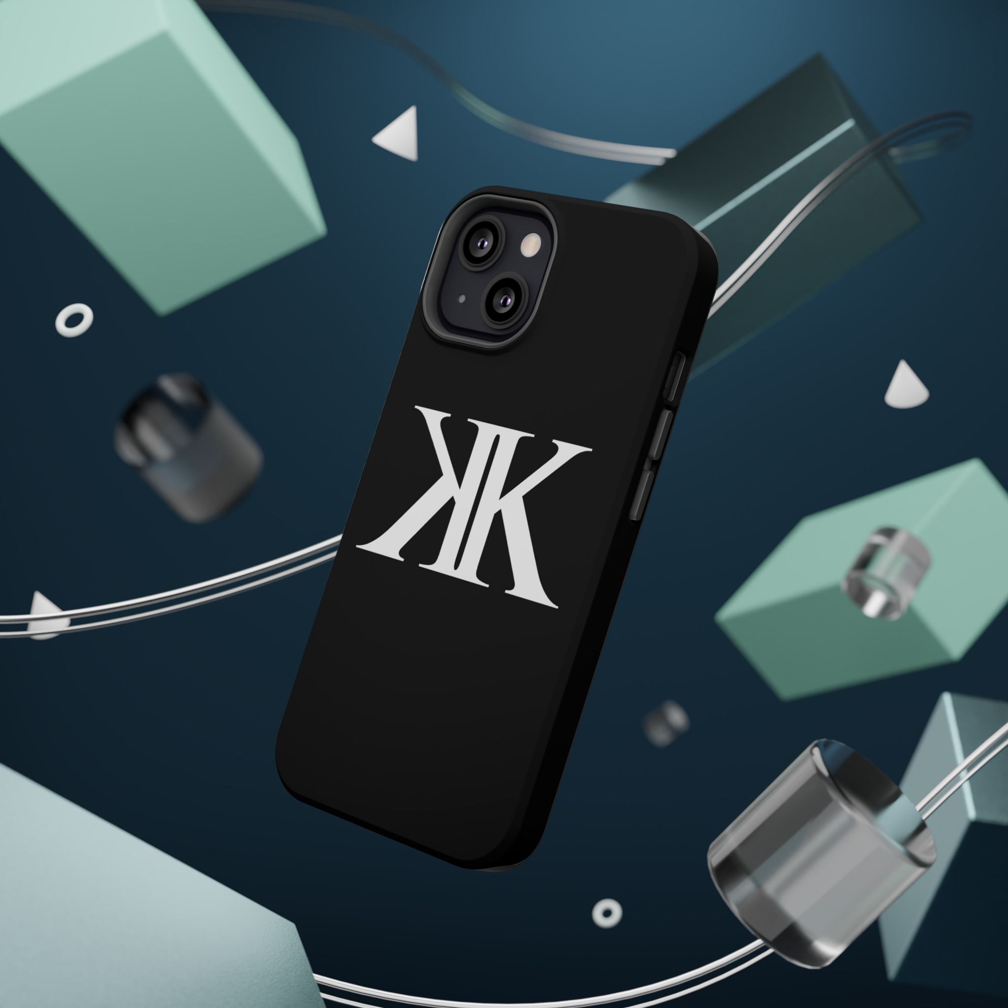 Magnetic Impact-Resistant BLACK Case with Bold KK Monogram