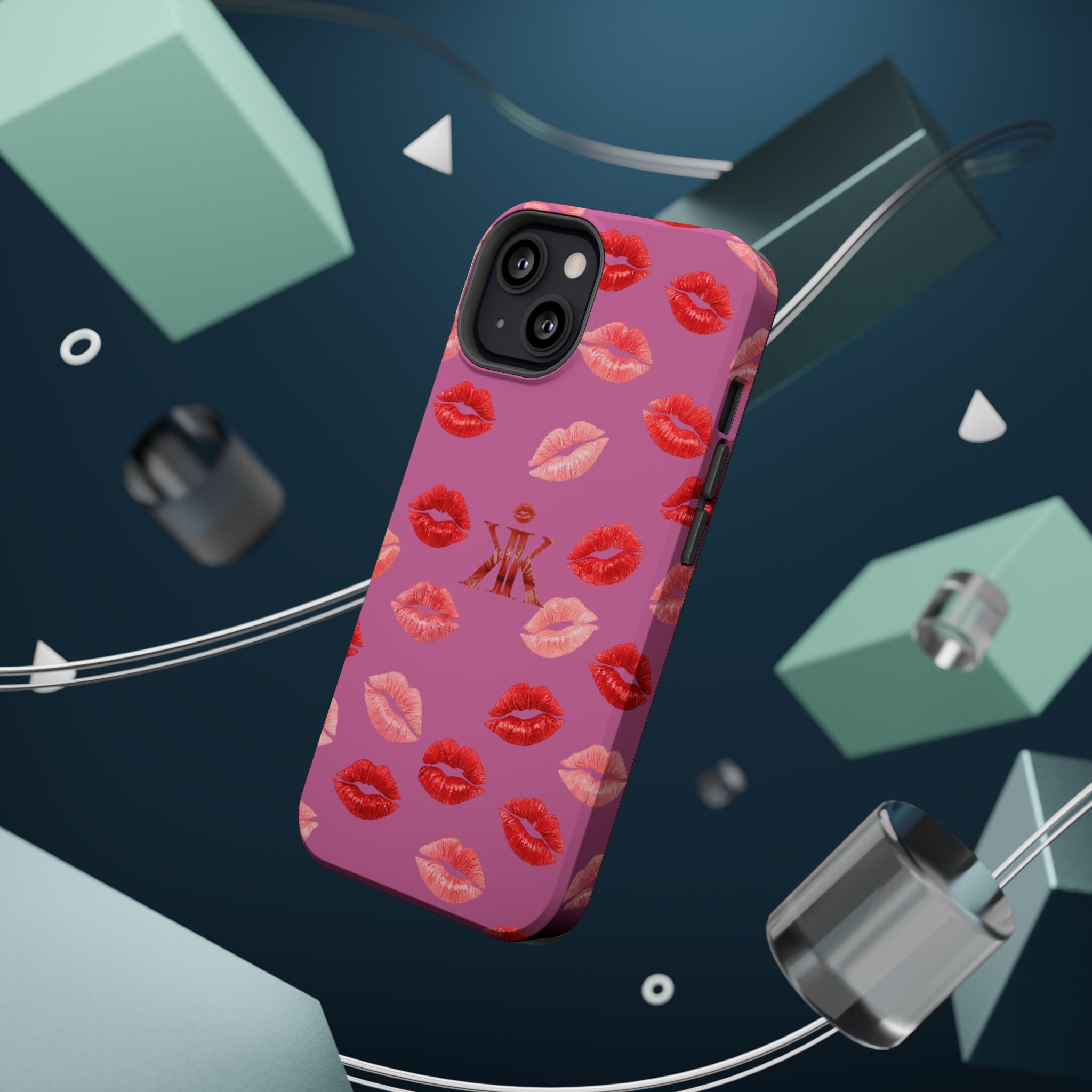 Psyche Collection Light Pink - Kiss Pattern Magnetic Impact Phone Case