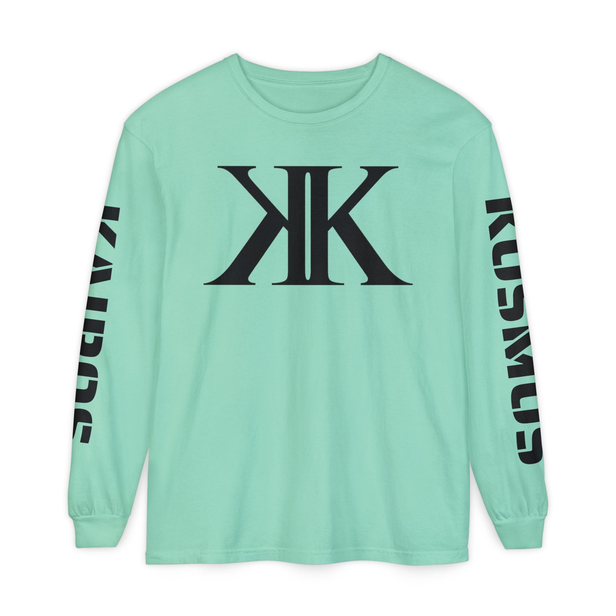 KOSMOS Monogram Uni-Sex Long Sleeve Tee — Bold Black Logo Sleeve Shirt