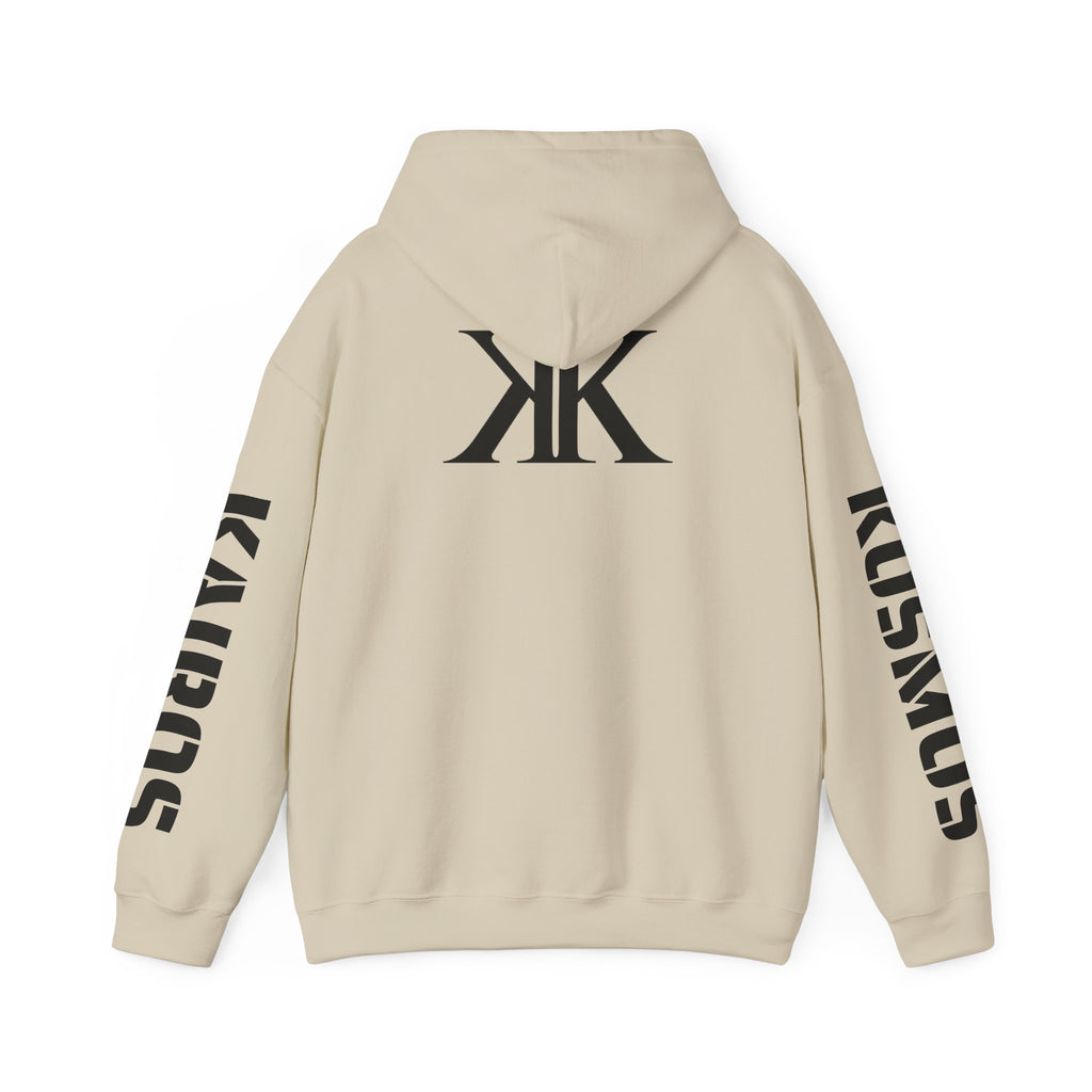 KAIROS KOSMOS Logo Hoodie — Minimalist Black Emblem Pullover