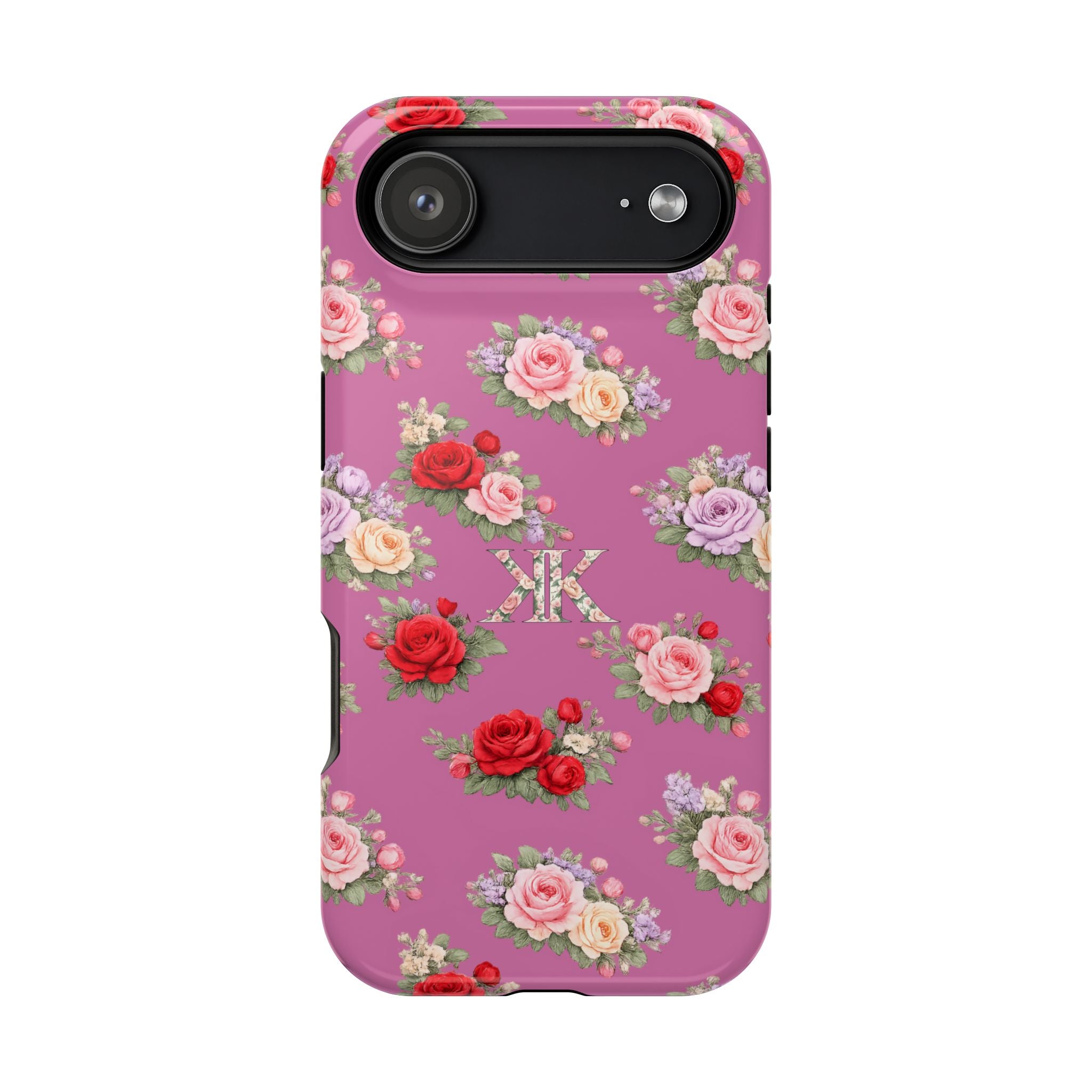 Anthos Collection Light Pink  Vintage Floral Rose Pattern Magnetic Impact-Resistant Phone Case