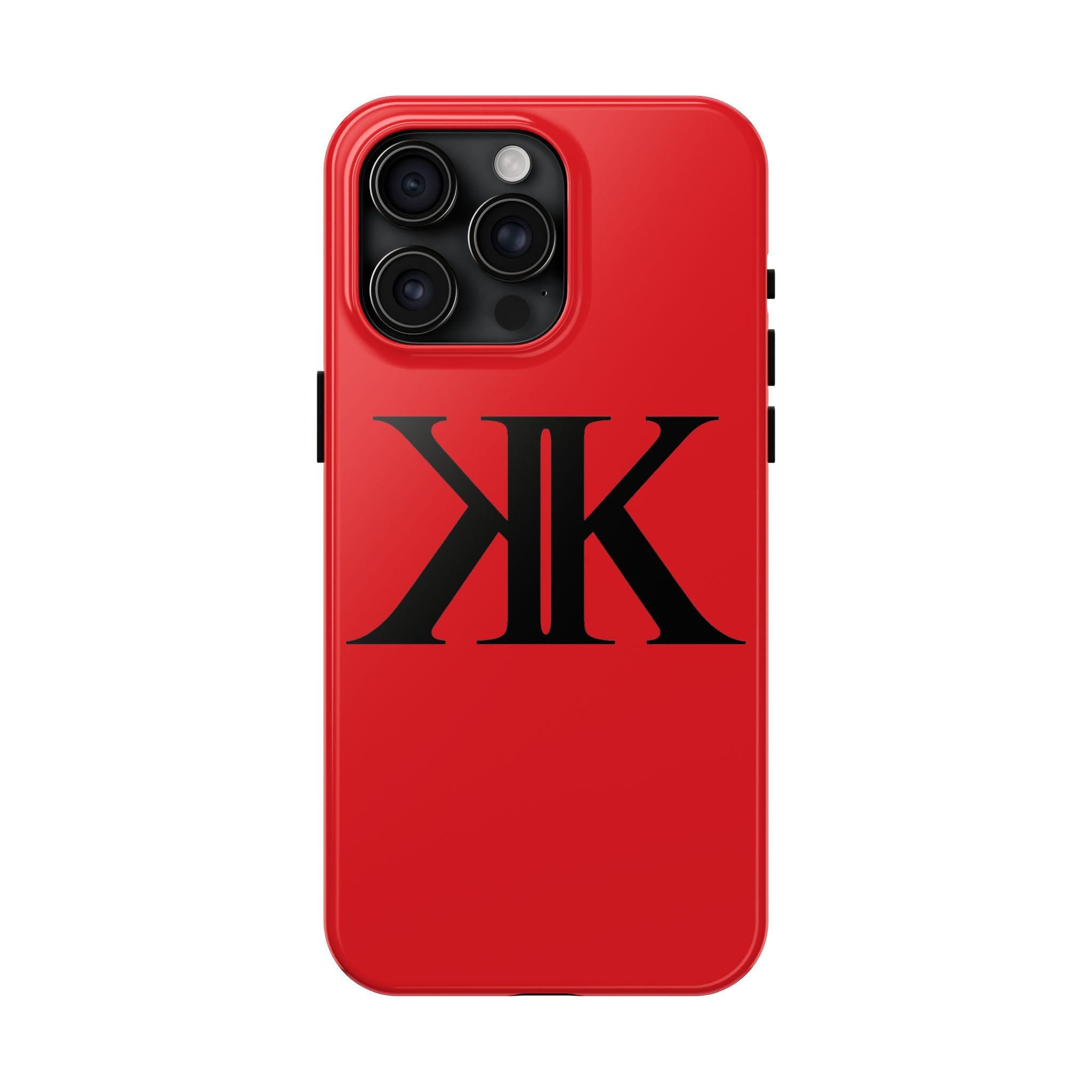 Monogram 'KK' RED Tough Phone Case — Minimal Black Initials Protective Cover
