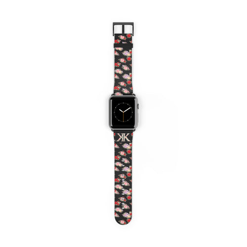 Anthos Collection BLACK Floral Vintage Watch Band — Apple Watch Strap