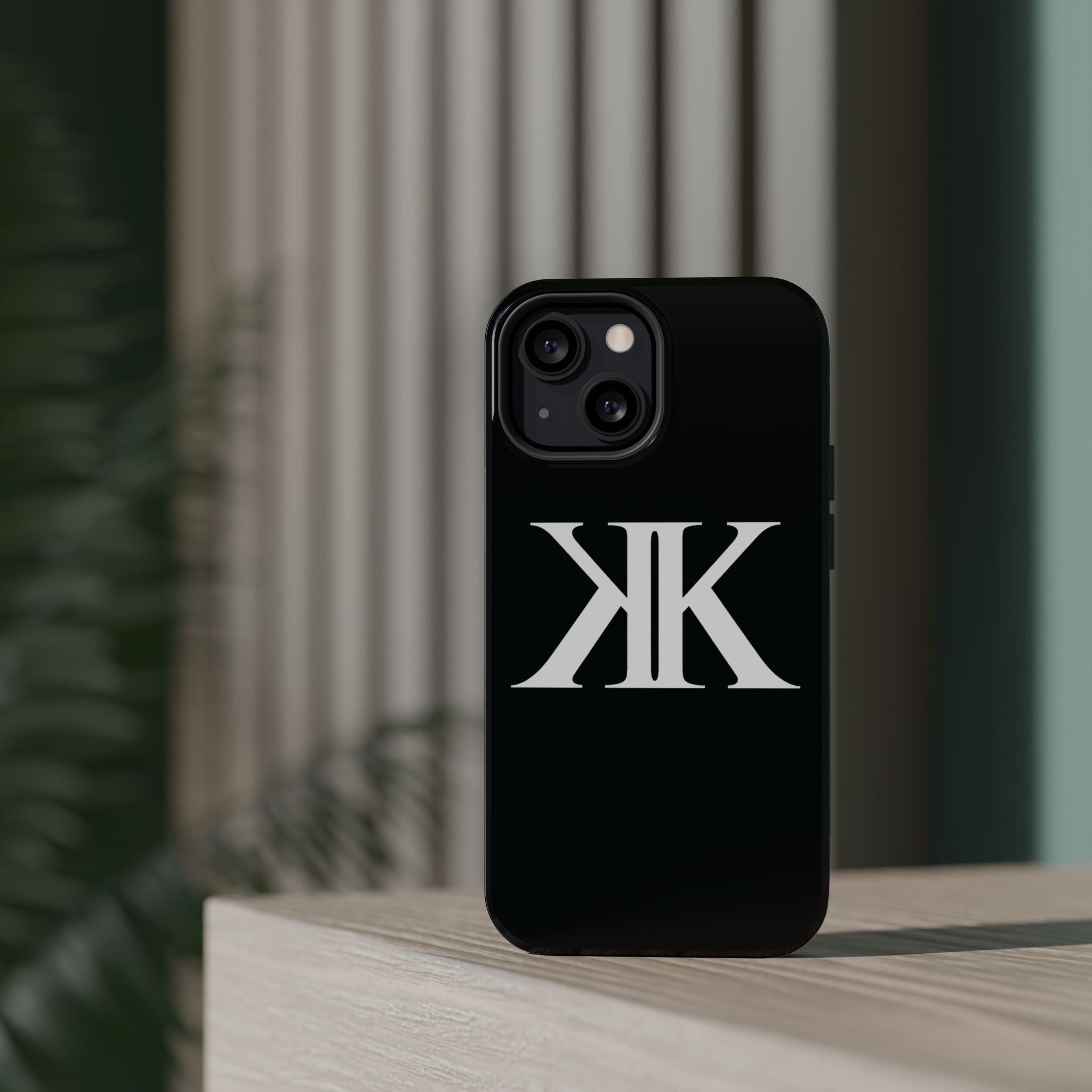 Magnetic Impact-Resistant BLACK Case with Bold KK Monogram